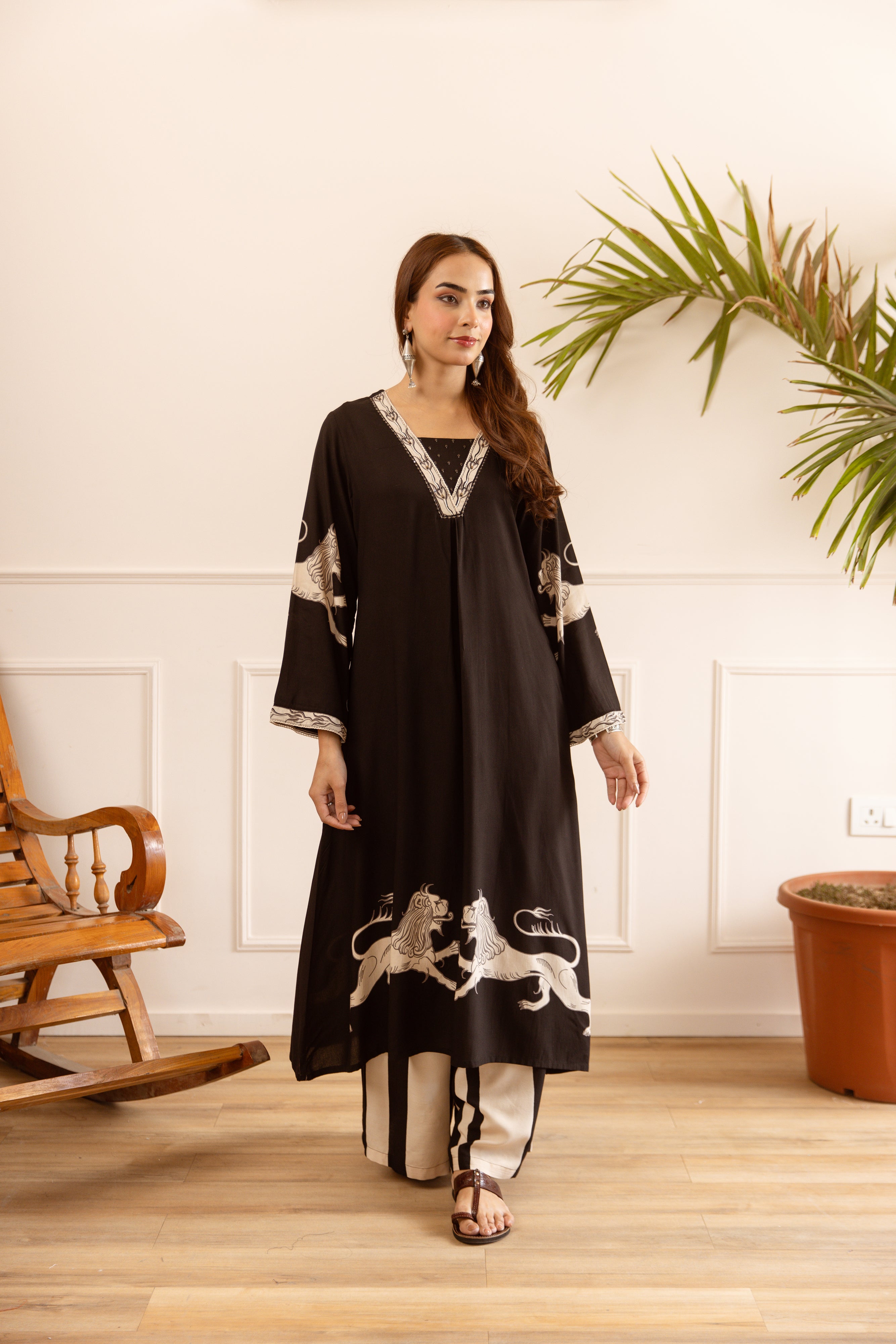 Ananya Cotton Printed Black 2-Piece Set (Devri – D.No 21001)