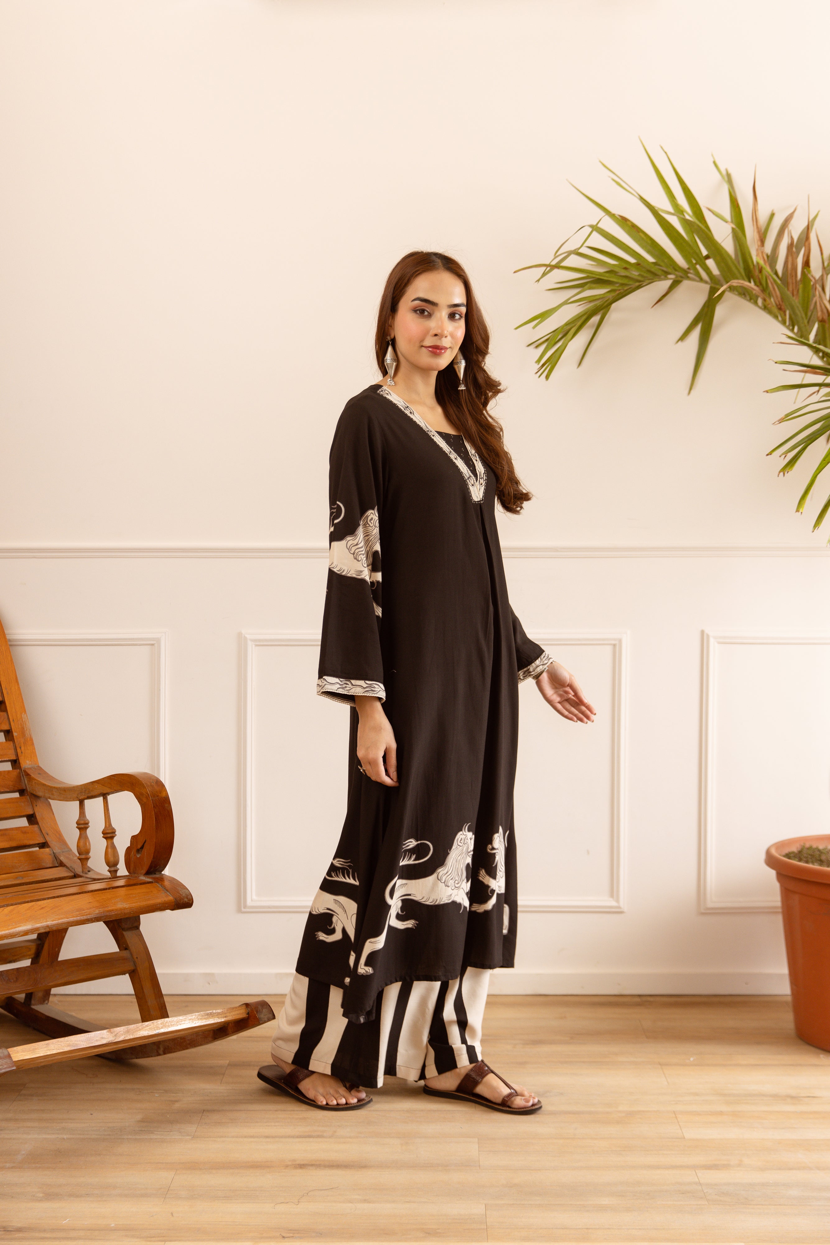 Ananya Cotton Printed Black 2-Piece Set (Devri – D.No 21001)