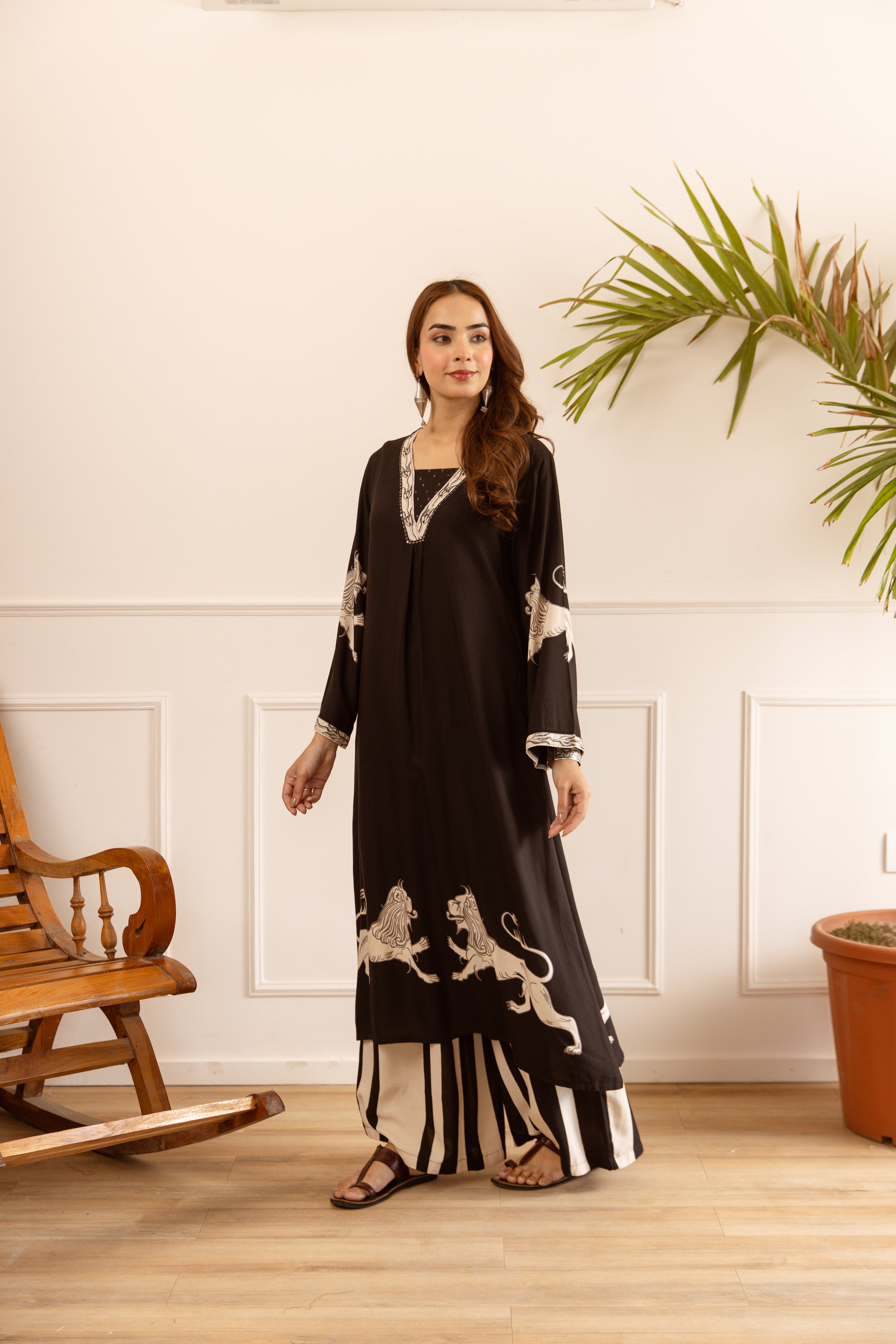 Ananya Cotton Printed Black 2-Piece Set (Devri – D.No 21001)