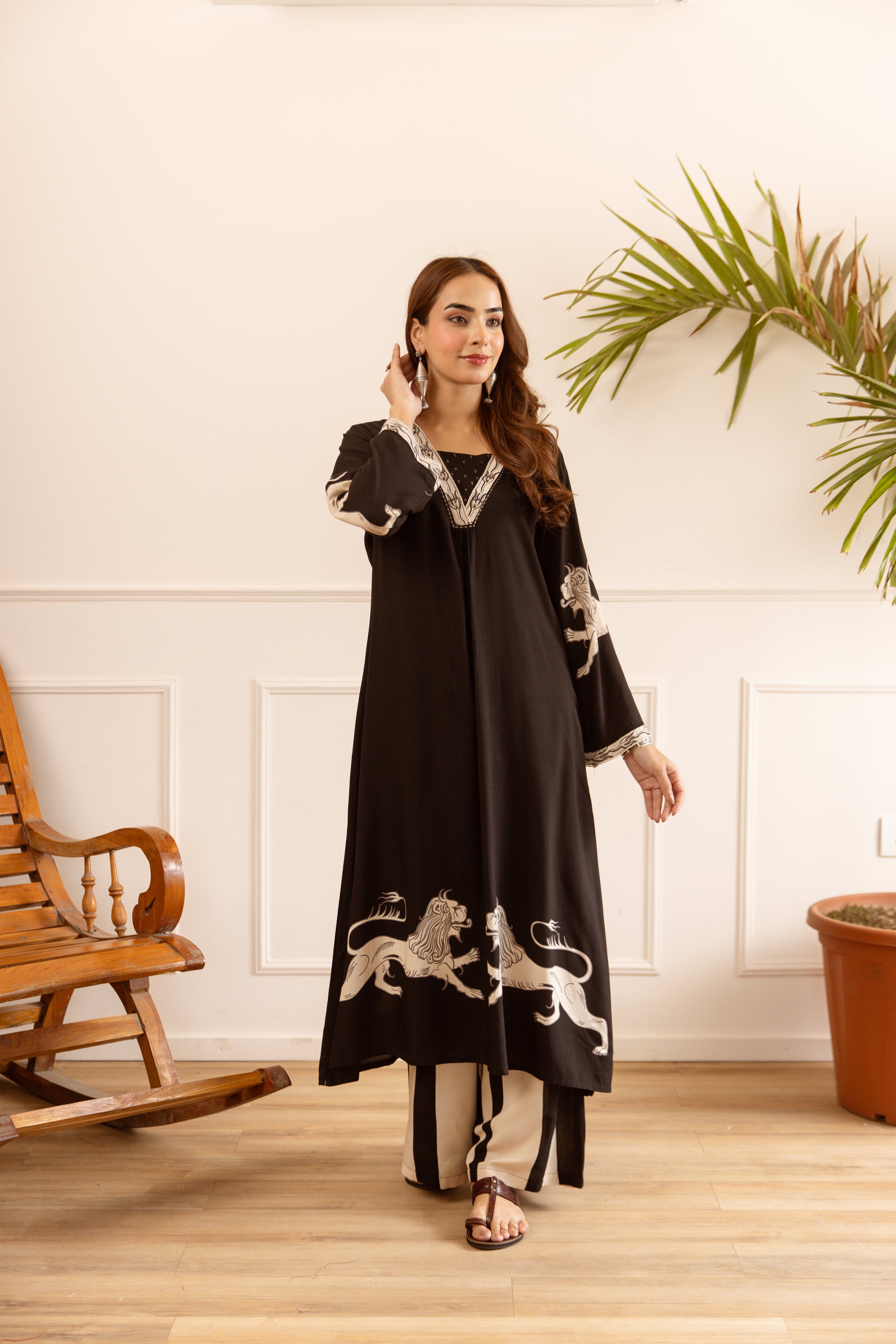 Ananya Cotton Printed Black 2-Piece Set (Devri – D.No 21001)
