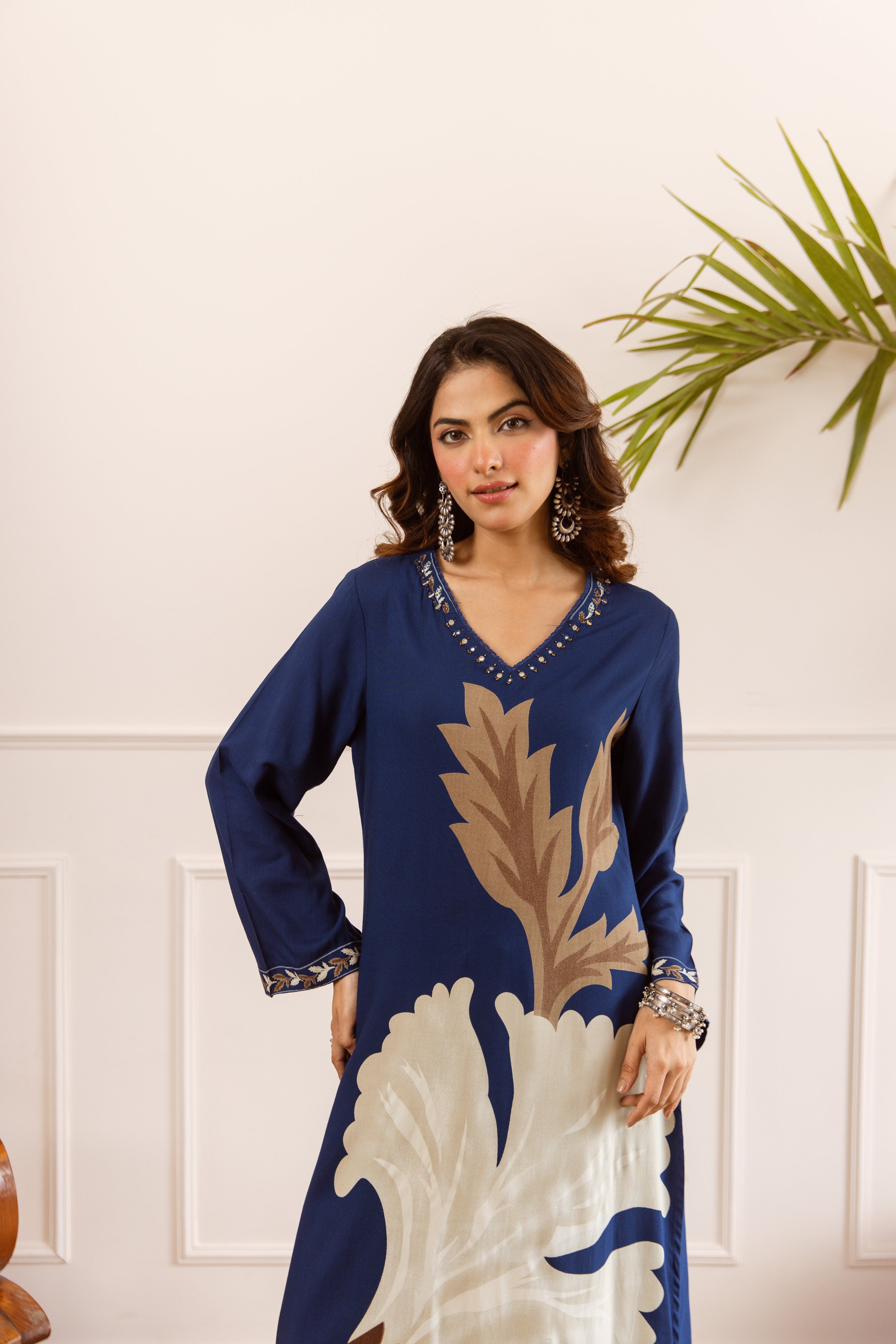 Vasanta German Reyon Printed Blue 2-Piece Set (Devri – D.No 21023)