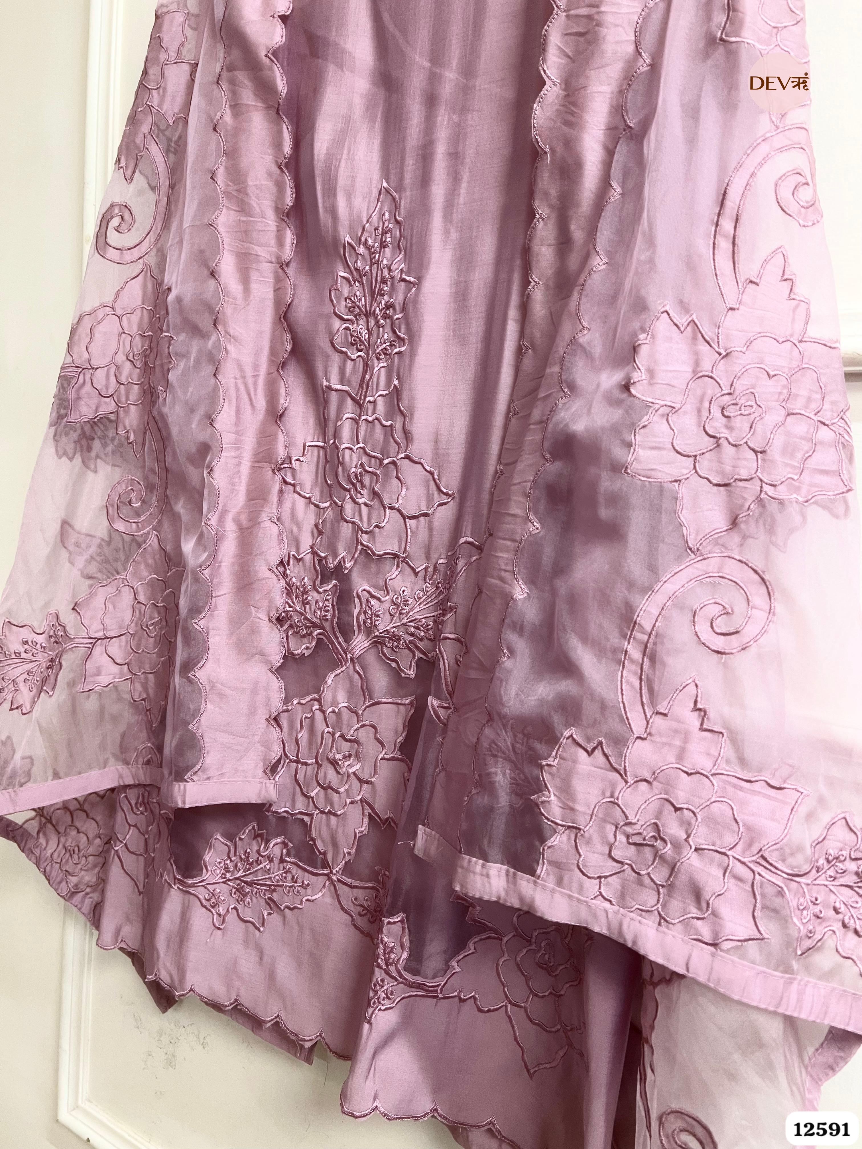 .Mauve Modal Silk Embroidered Unstitched 3-Piece Suit (Devri – D.No 12591)