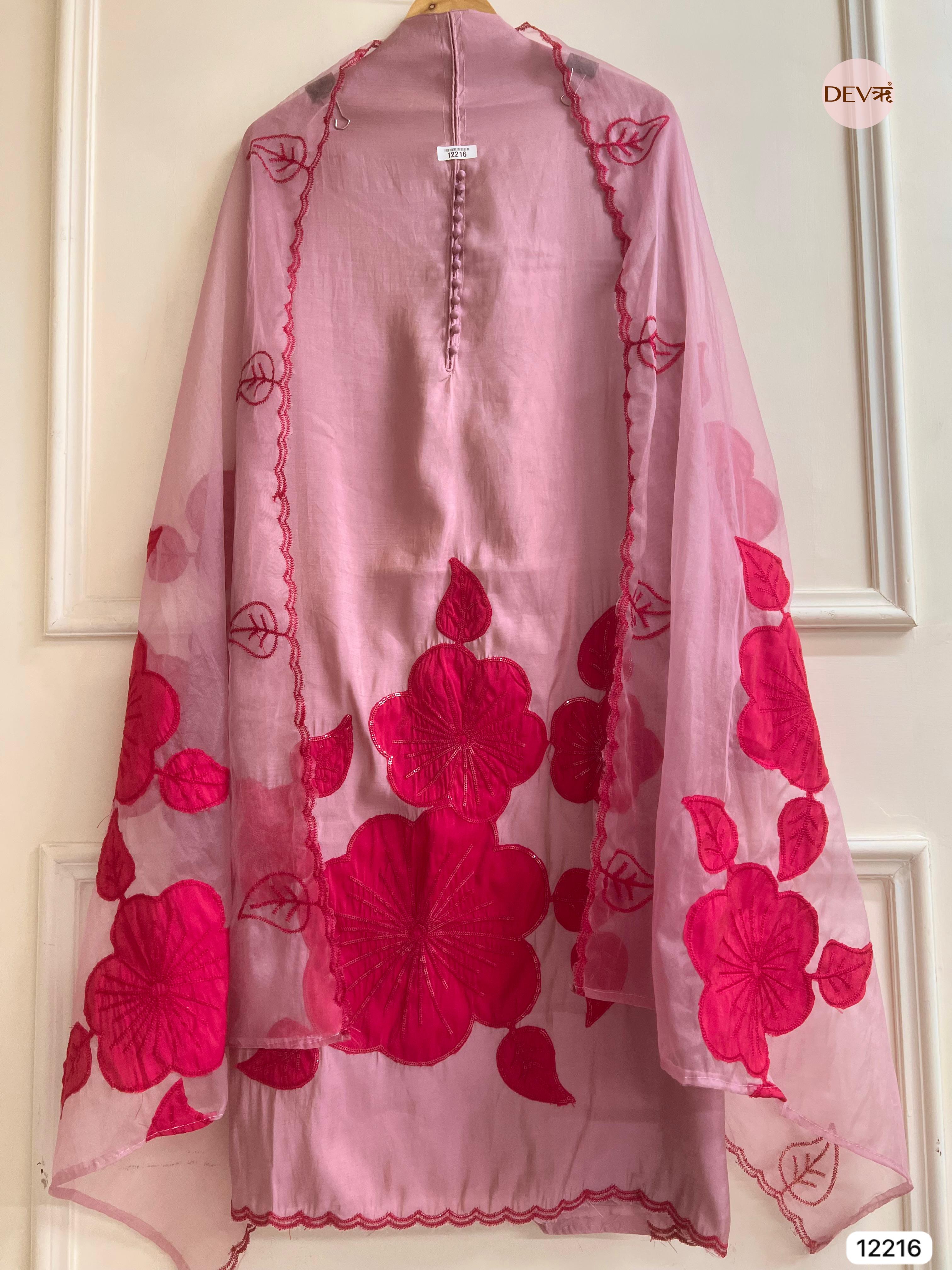 Dusty Rose Modal Silk Embroidered Unstitched 3-Piece Suit (Devri – D.No 12216)