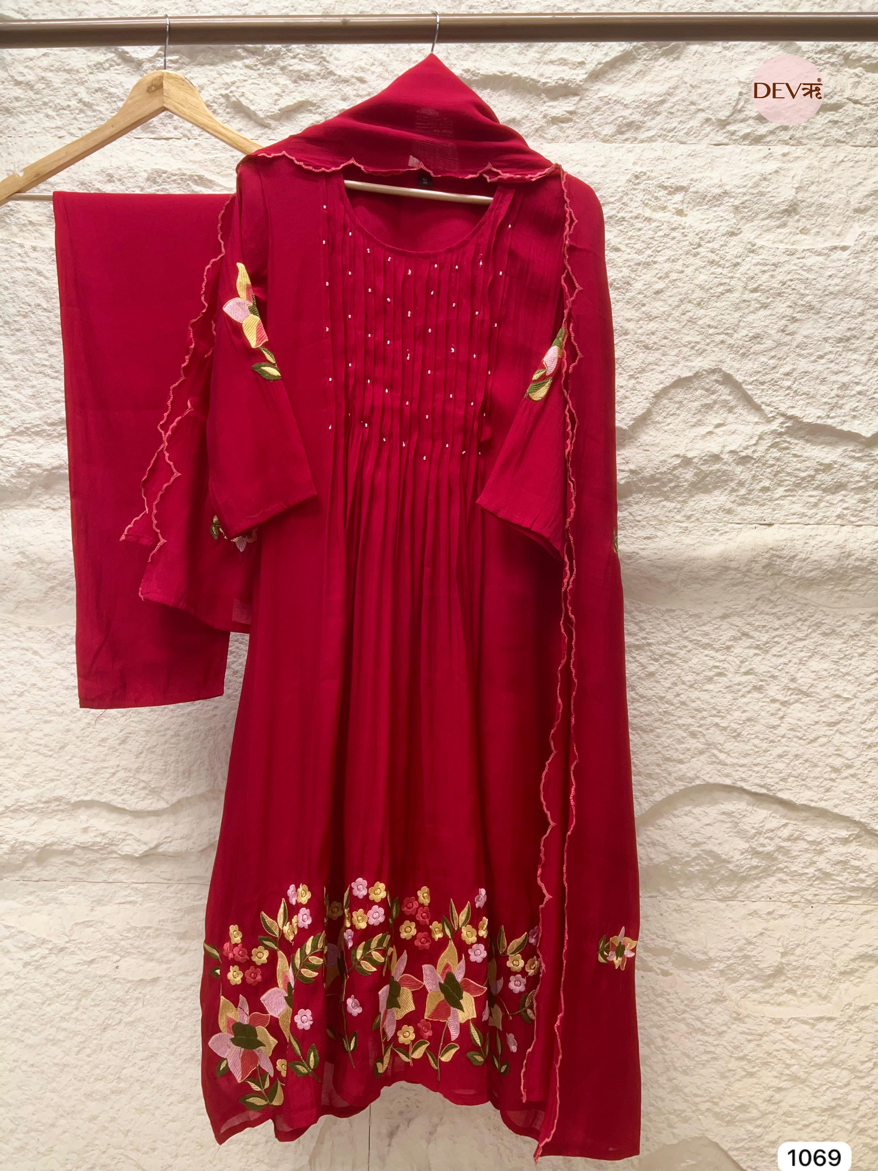 Devyani Silk Embroidered 3-Piece Set (Devri – D.No 1069)
