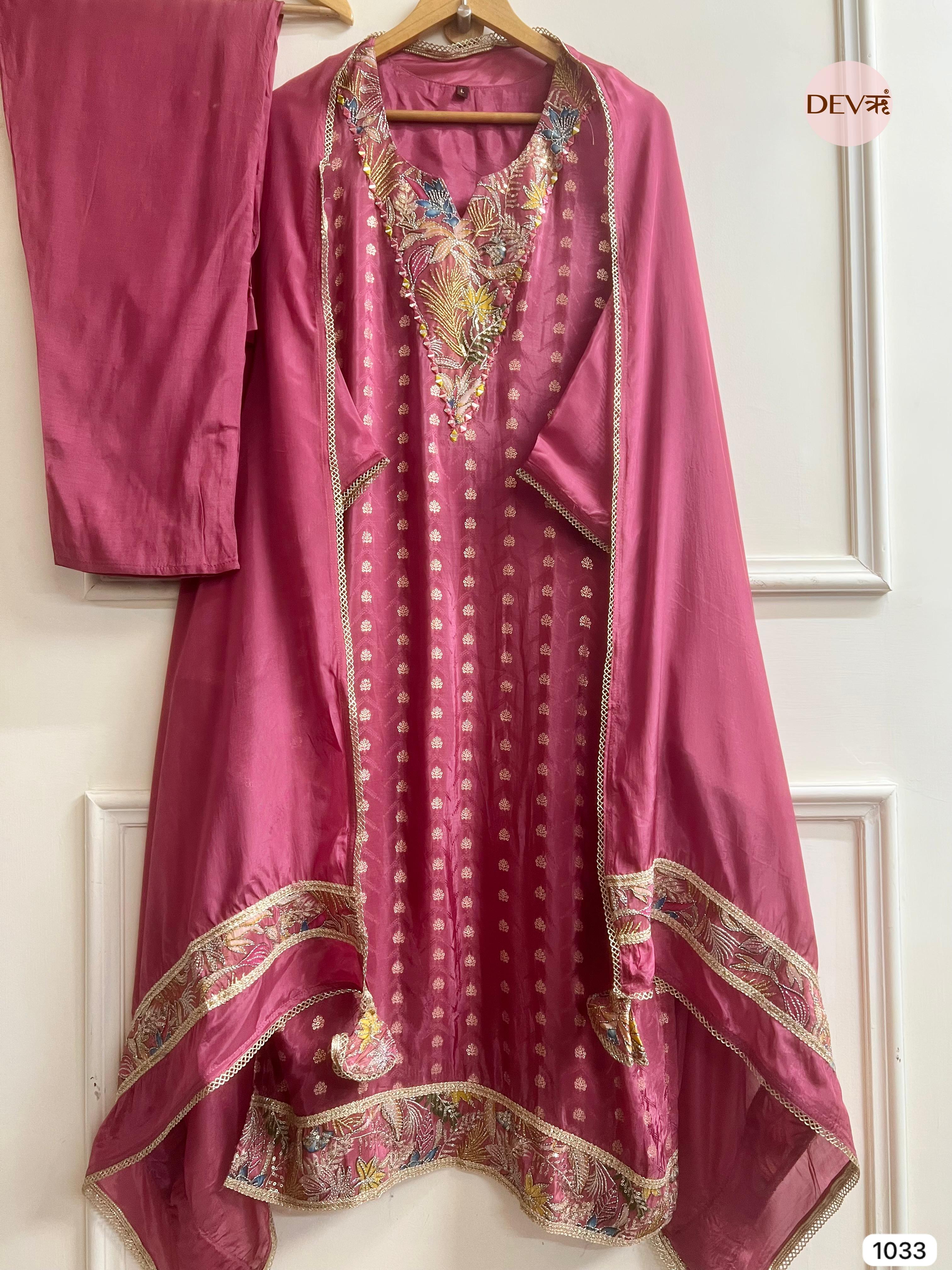 Rose Glow Chinon Silk 3-Piece Set {1033}