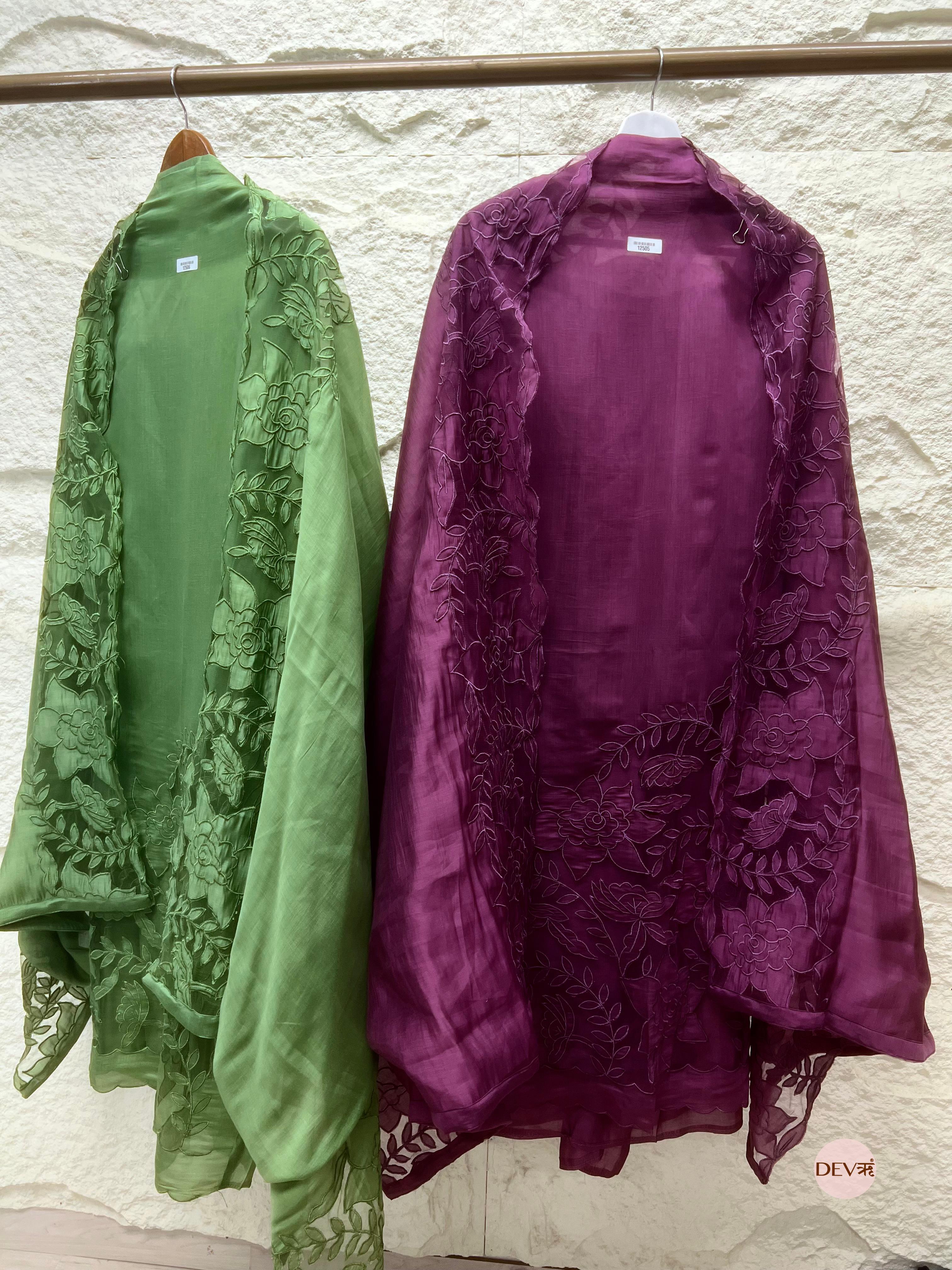 Sage Green Modal Silk Embroidered Unstitched 3-Piece Suit (Devri – D.No 12506)