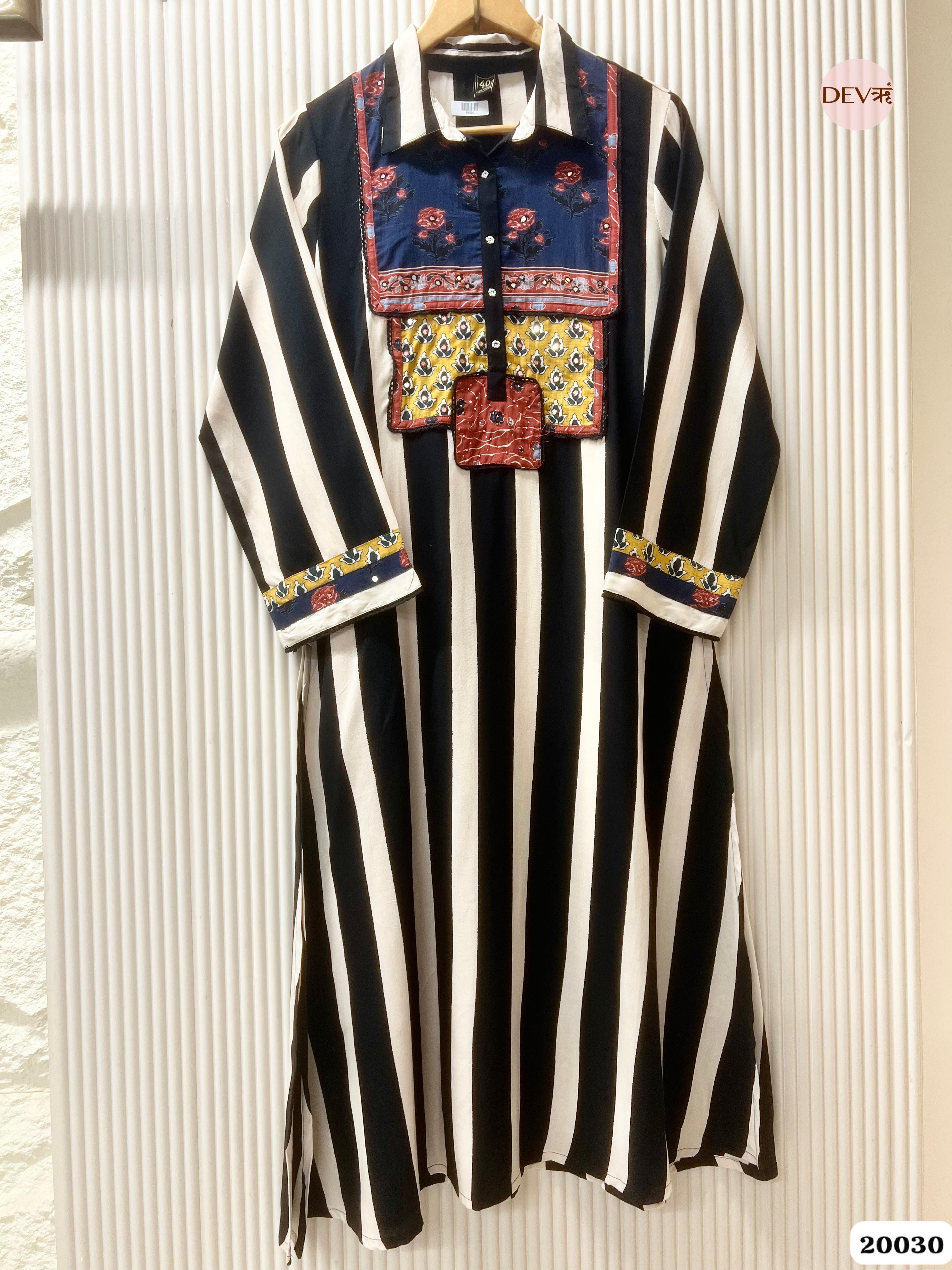 Inara Pure Cotton Printed Black White 2-Piece Set (Devri – D.No 20030)