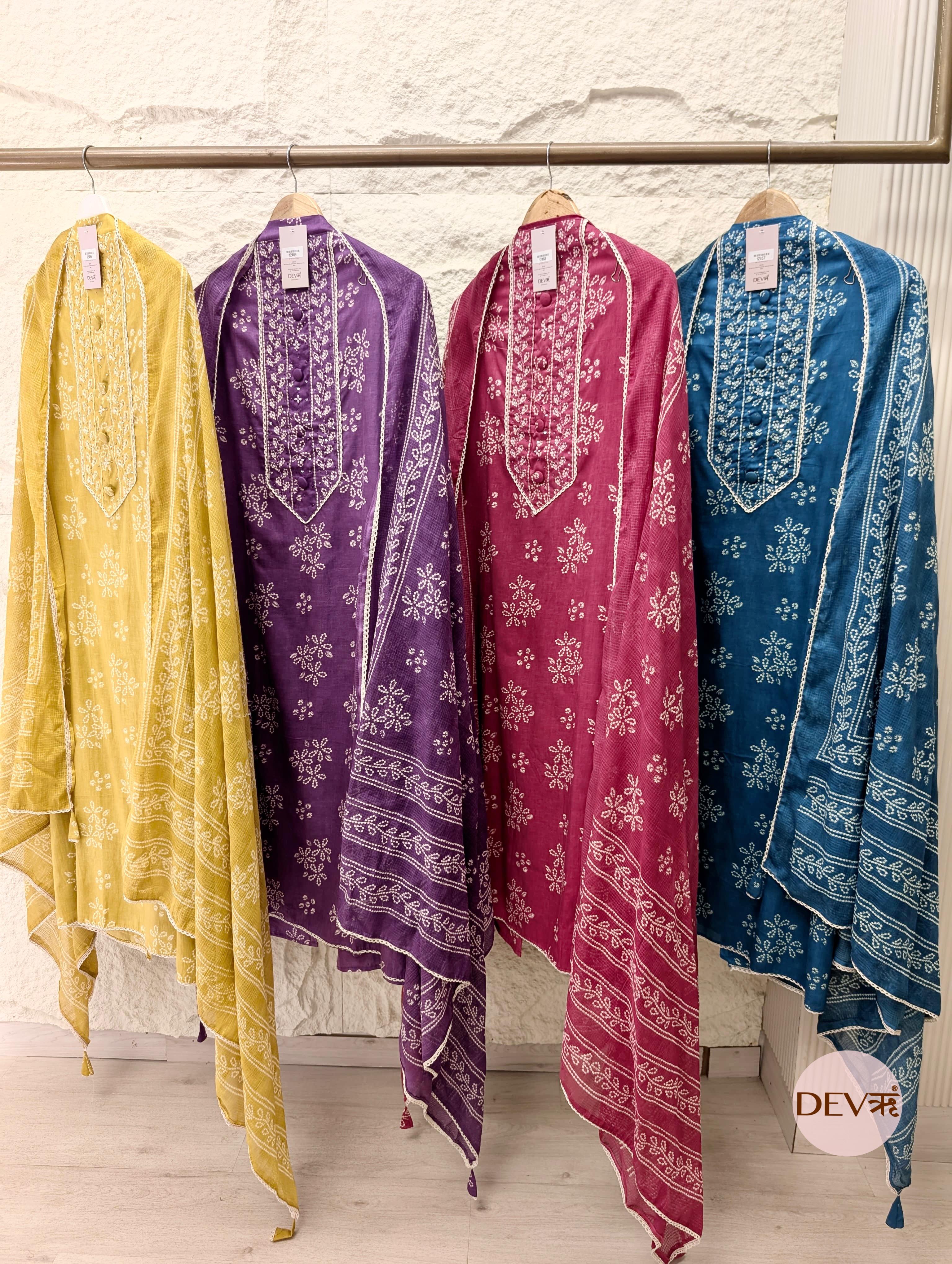 Purple Pure Cotton Embroidered Unstitched 3-Piece Suit (Devri – D.No 12469)