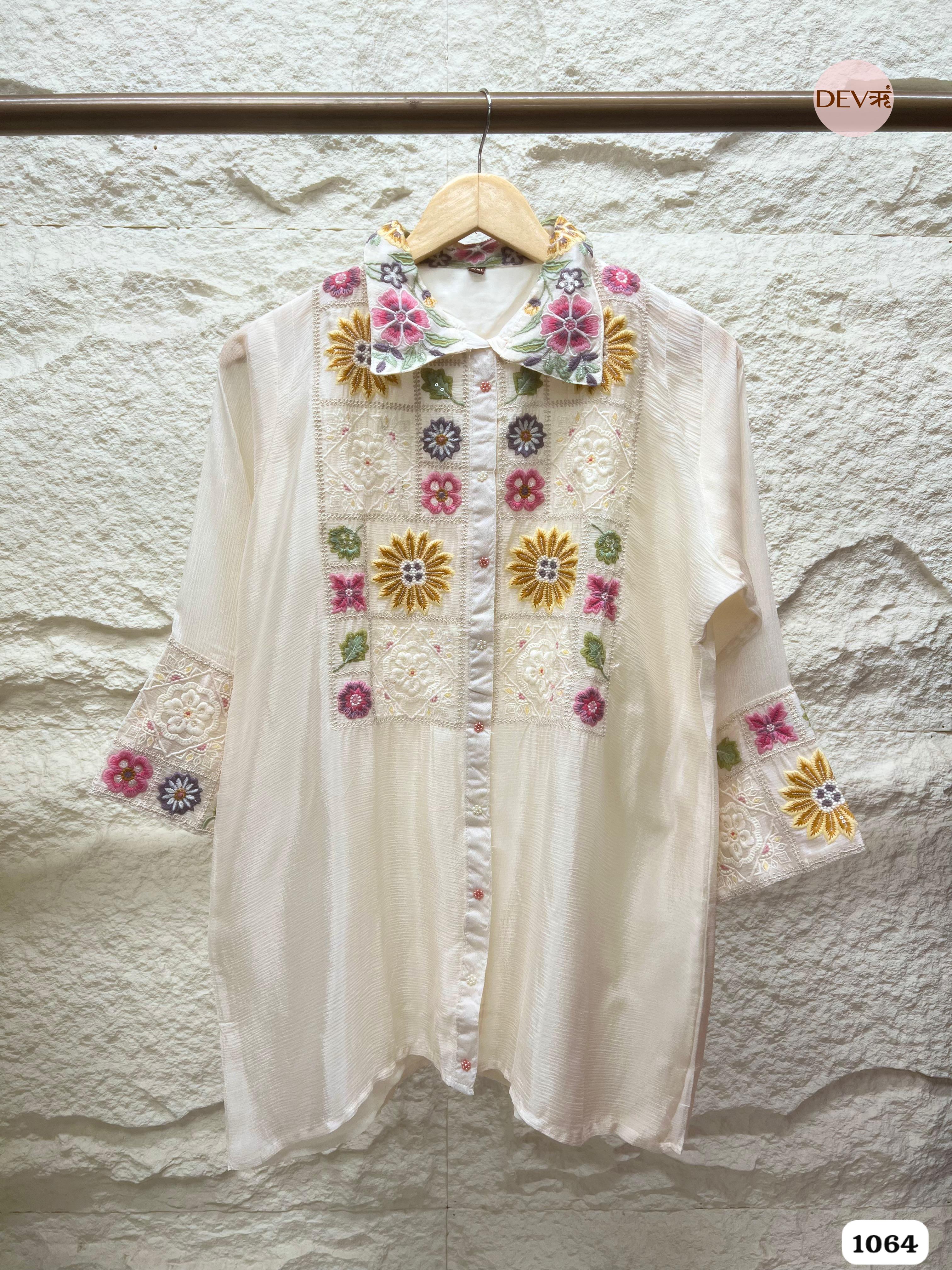 Khusnuma Chinon Silk Floral Embroidered 2-Piece Set - {1064/M}