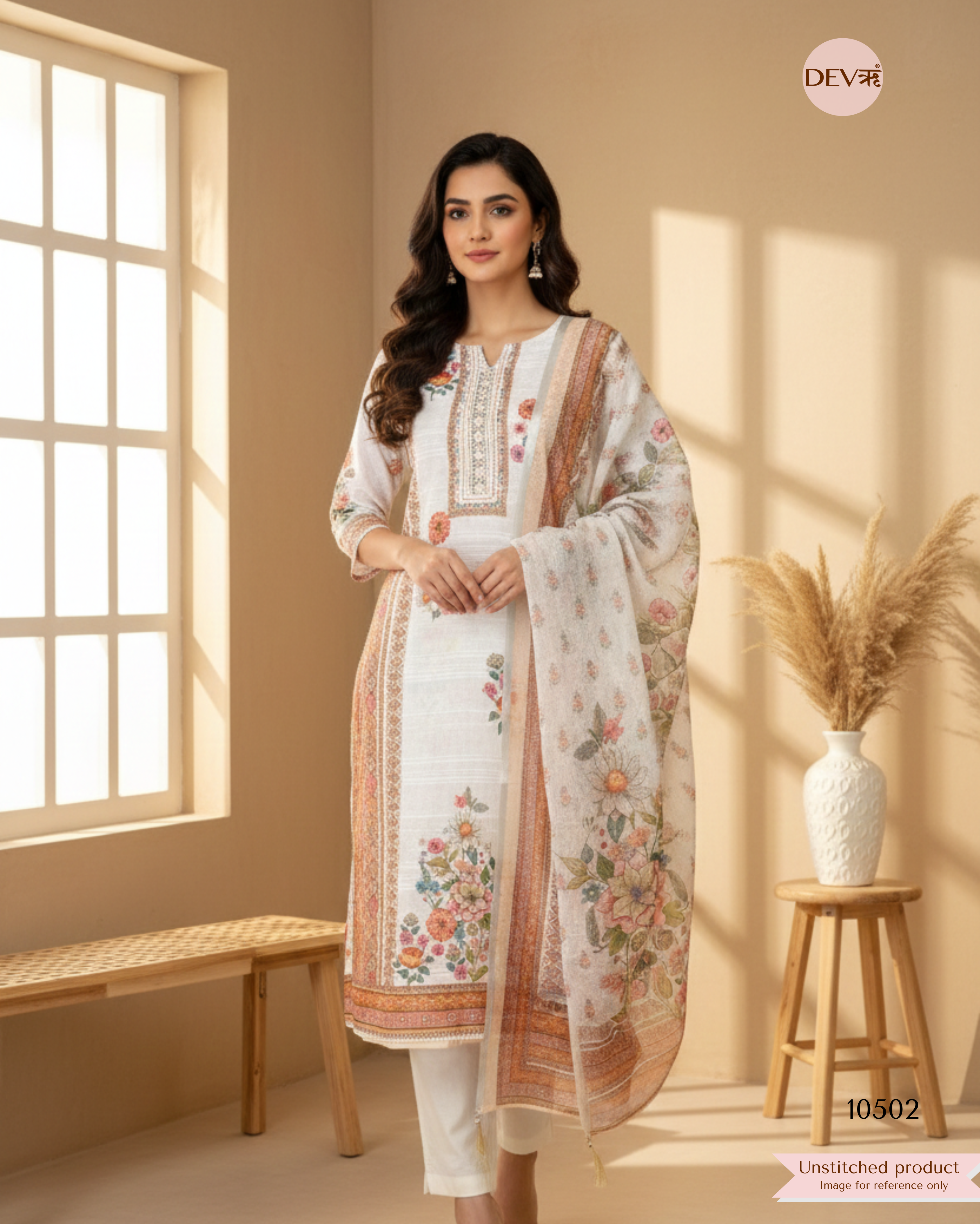 Pure linen unstitched {10502}