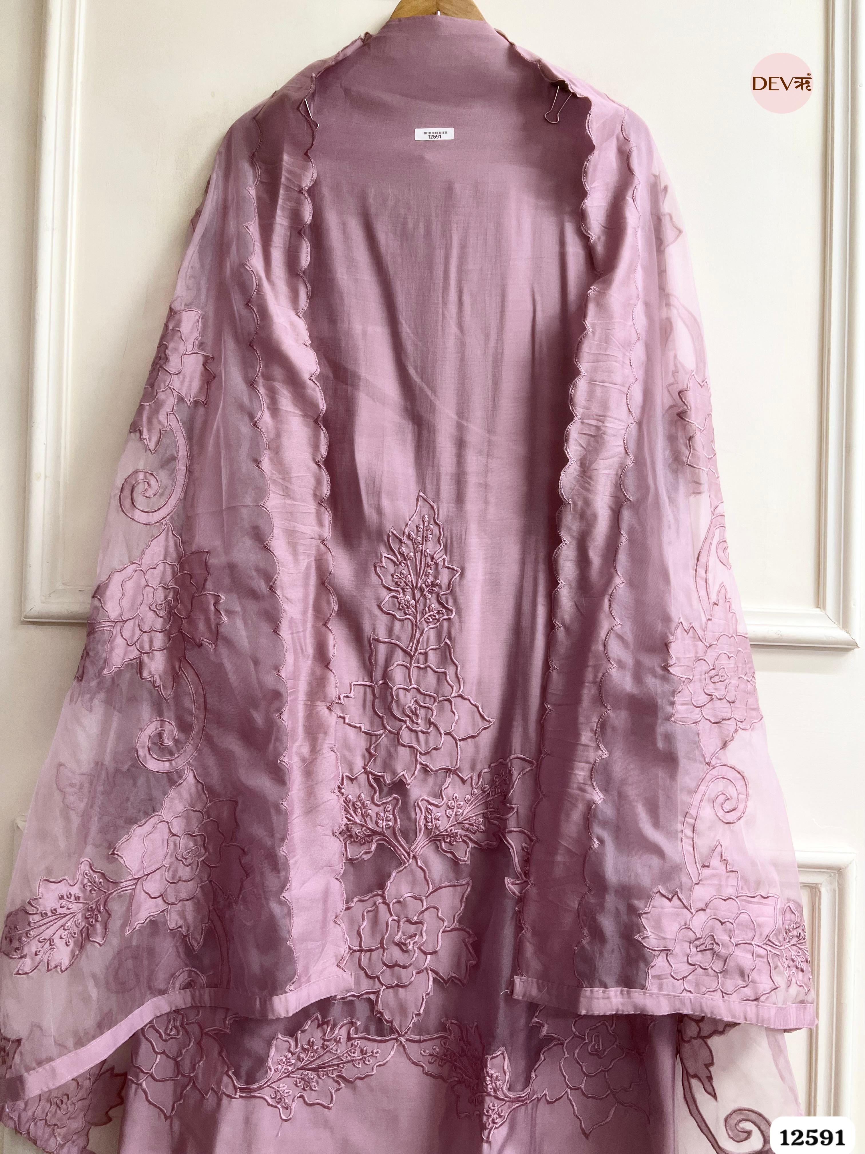 .Mauve Modal Silk Embroidered Unstitched 3-Piece Suit (Devri – D.No 12591)