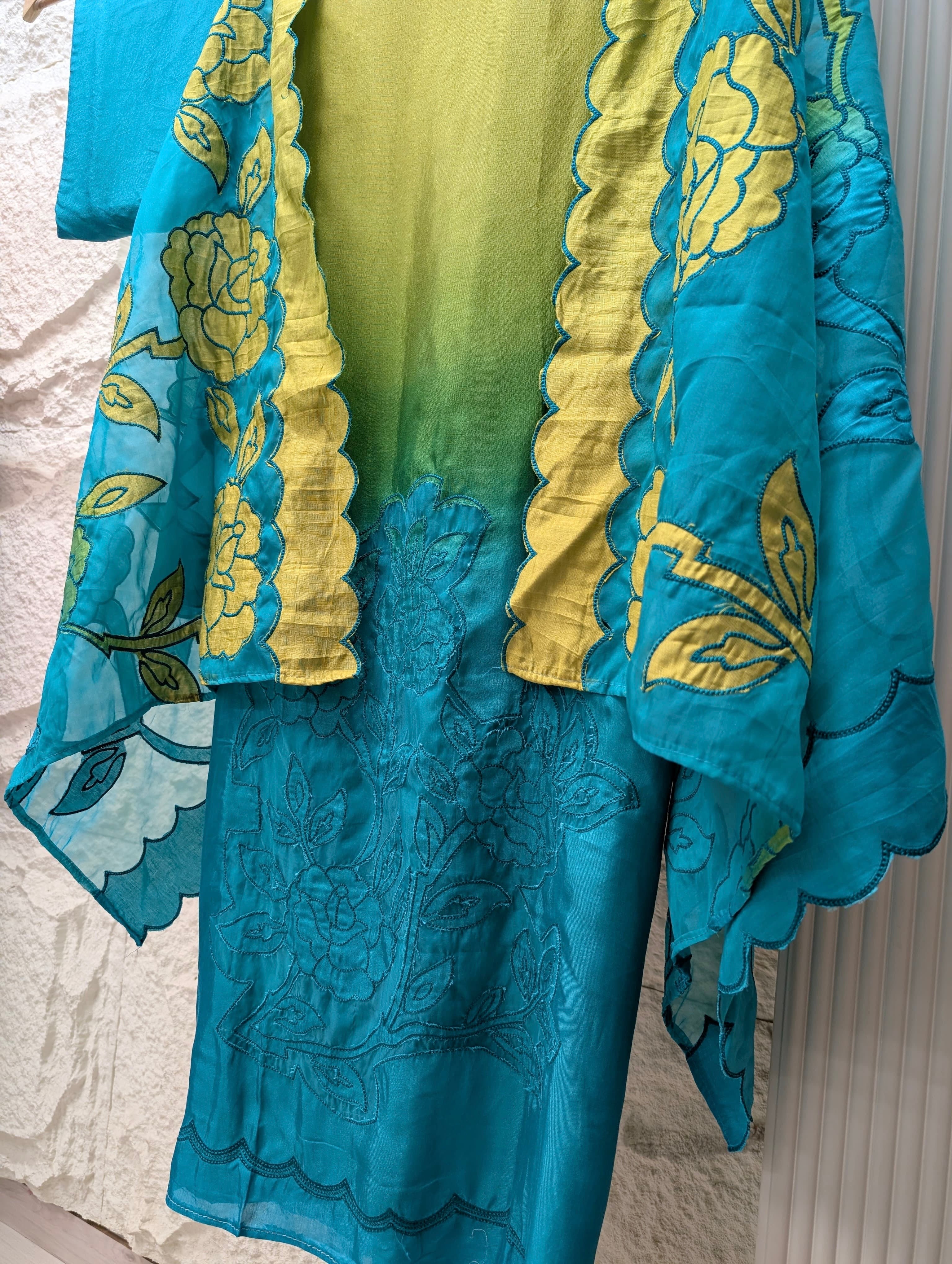 Olive Muslin Embroidered Unstitched 3-Piece Suit (Devri – D.No 13778)