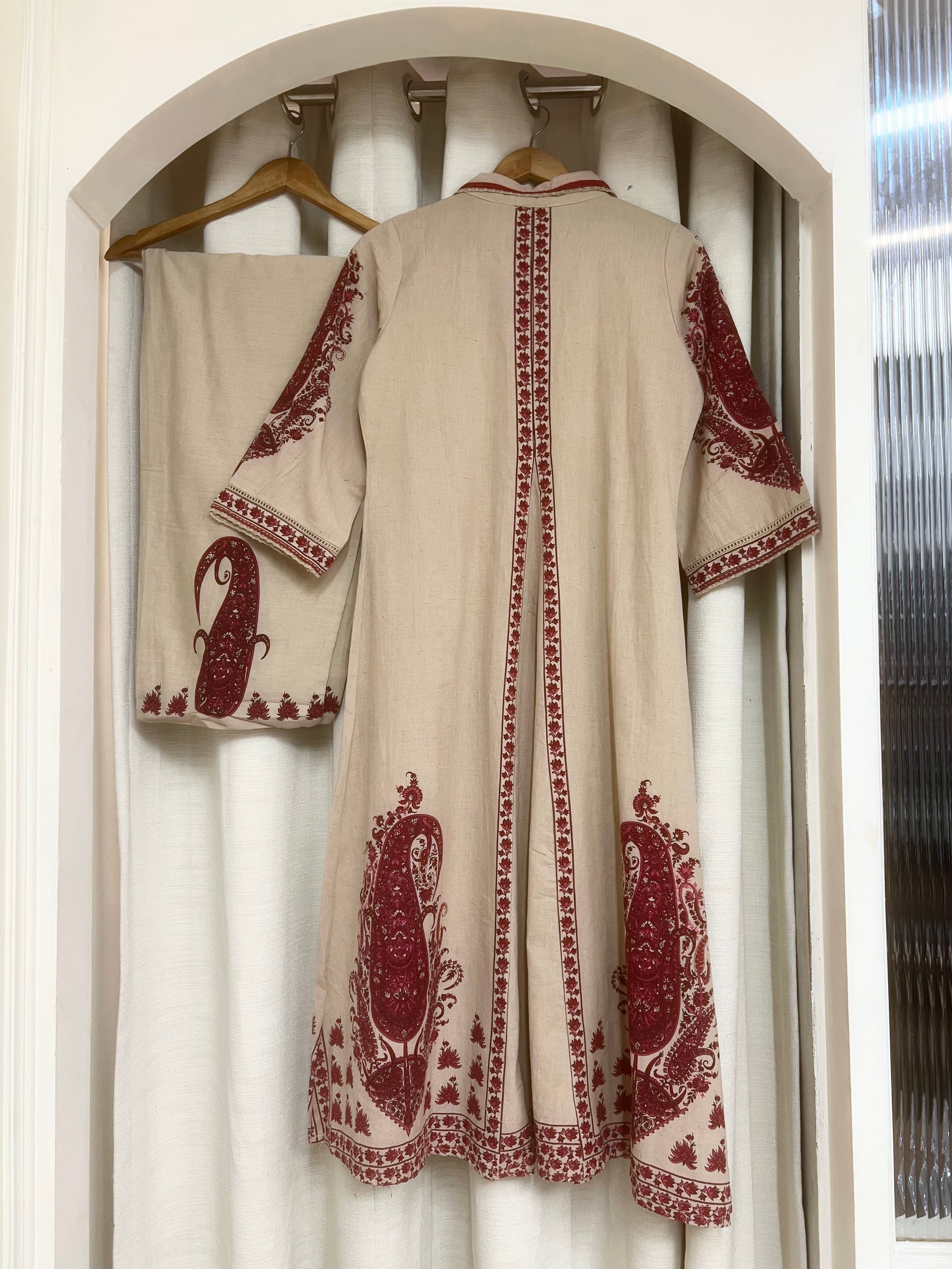 Meher Cotton Slub Printed Beige 2-Piece Set (Devri – D.No 21020)