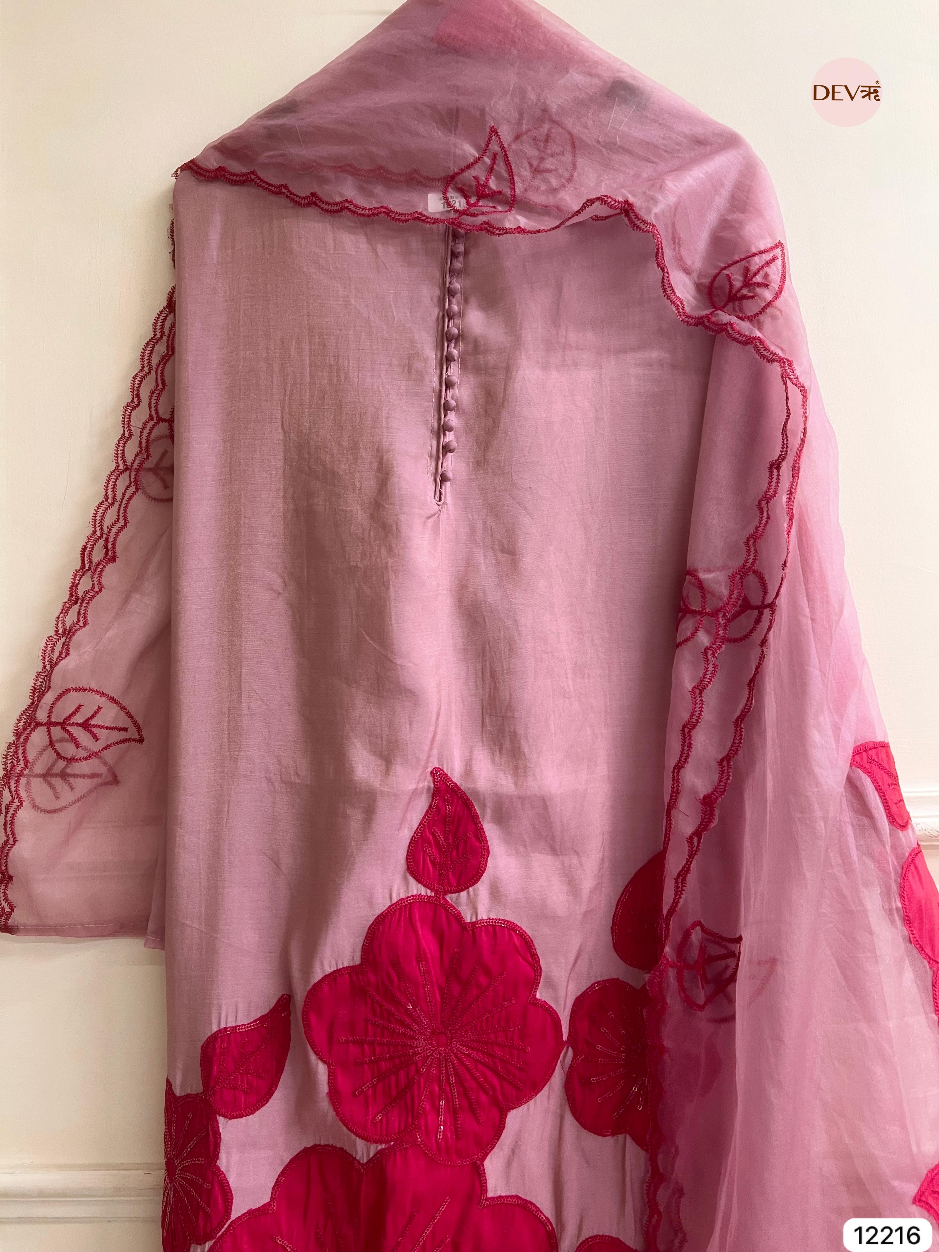 Dusty Rose Modal Silk Embroidered Unstitched 3-Piece Suit (Devri – D.No 12216)