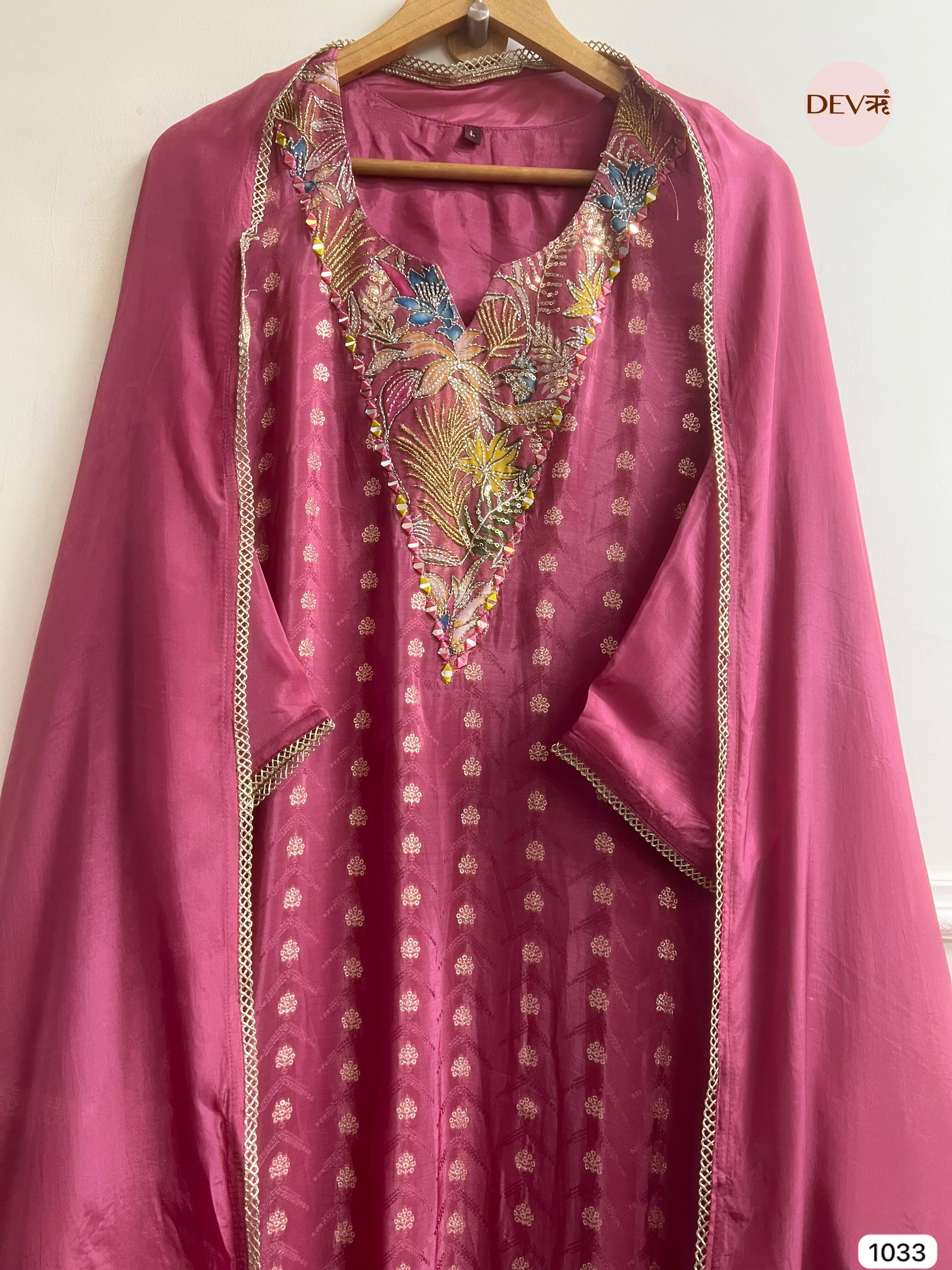 Rose Glow Chinon Silk 3-Piece Set {1033}