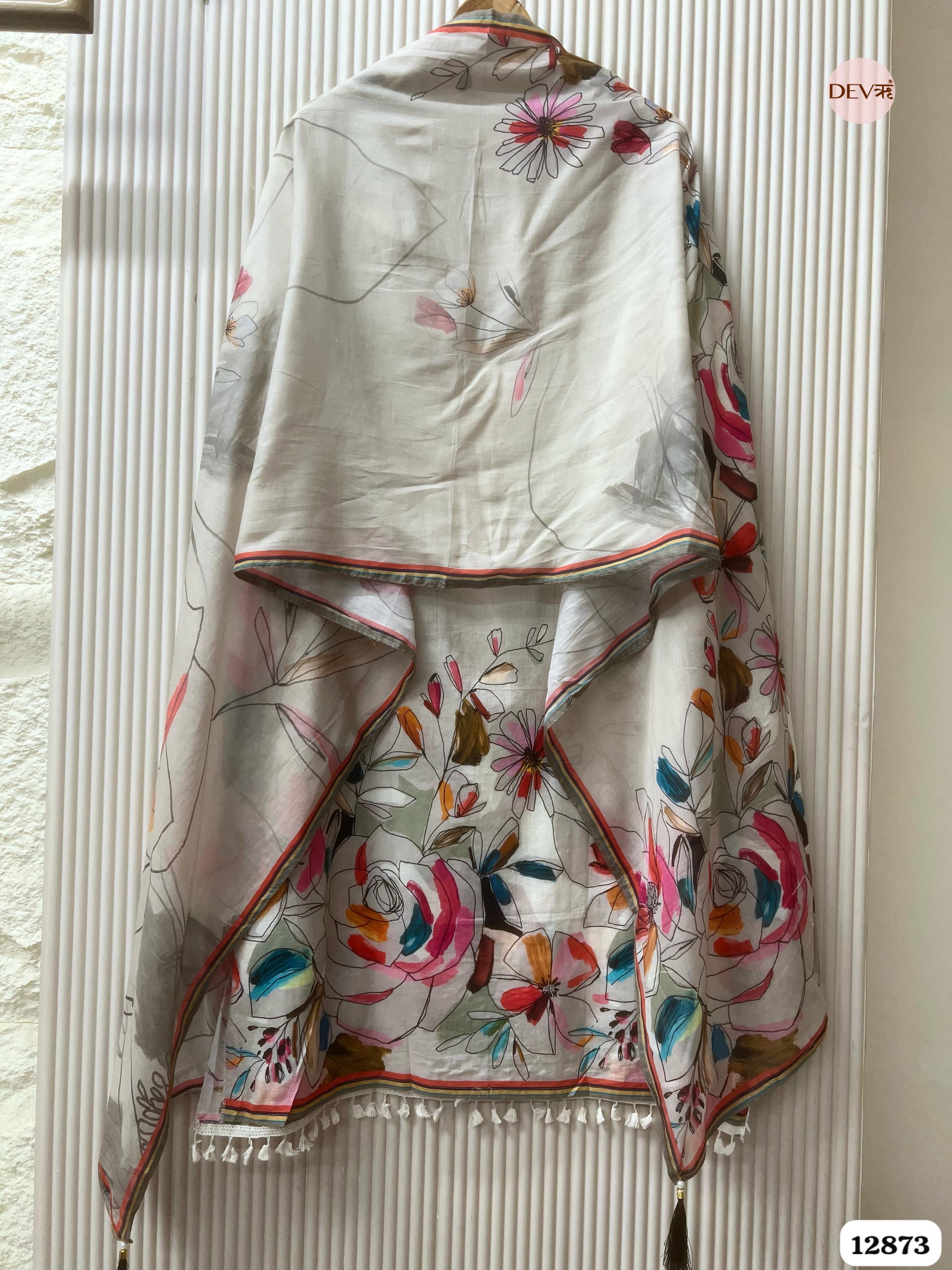 Grey Mul Cotton Printed Unstitched 3-Piece Suit (Devri – D.No 12873)