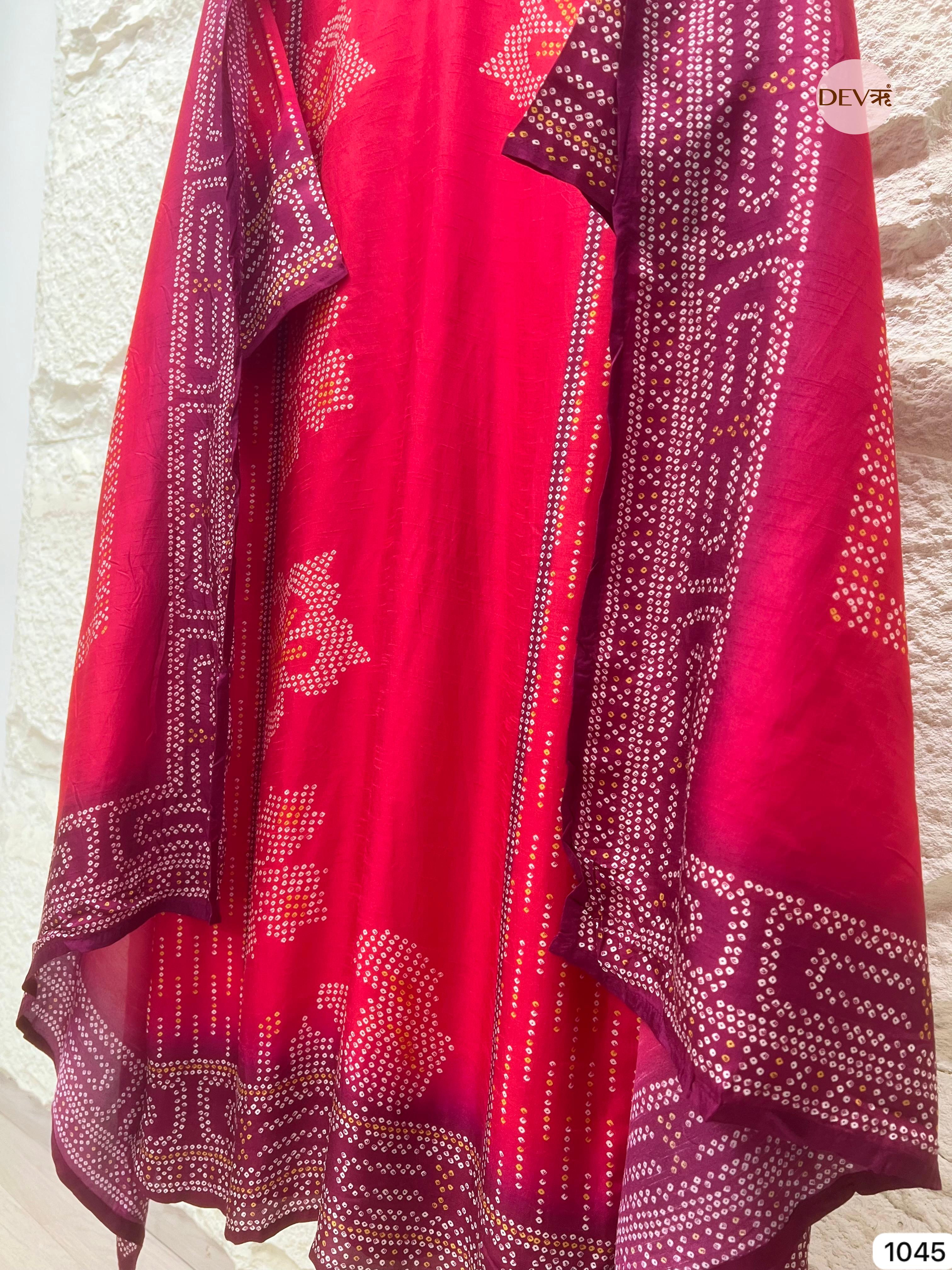 Ragini Pure Modal Silk Printed Crimson 3-Piece Set (Devri – D.No 1045)