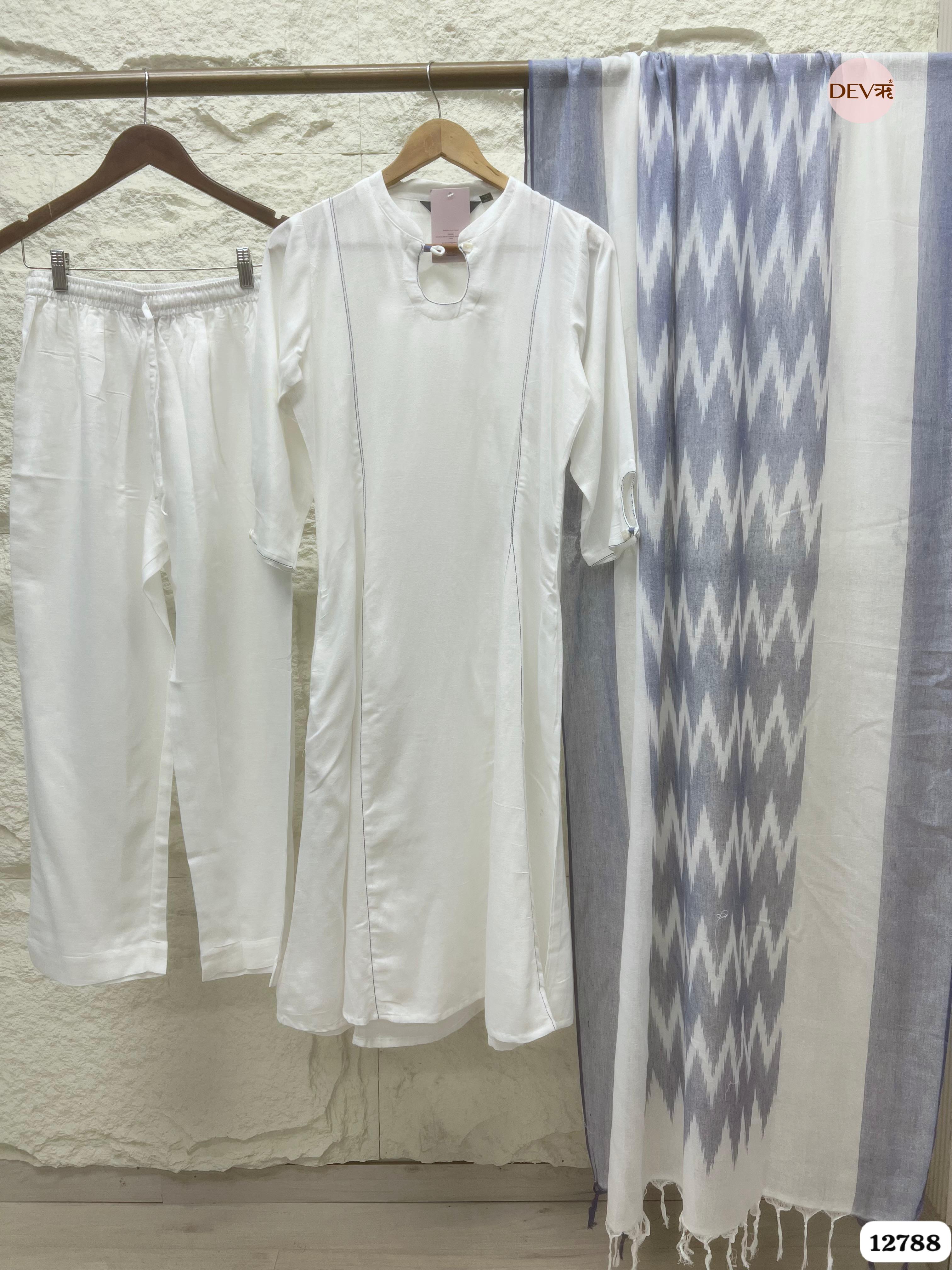 Kritika Cotton Printed White 3-Piece Set (Devri – D.No 12788)