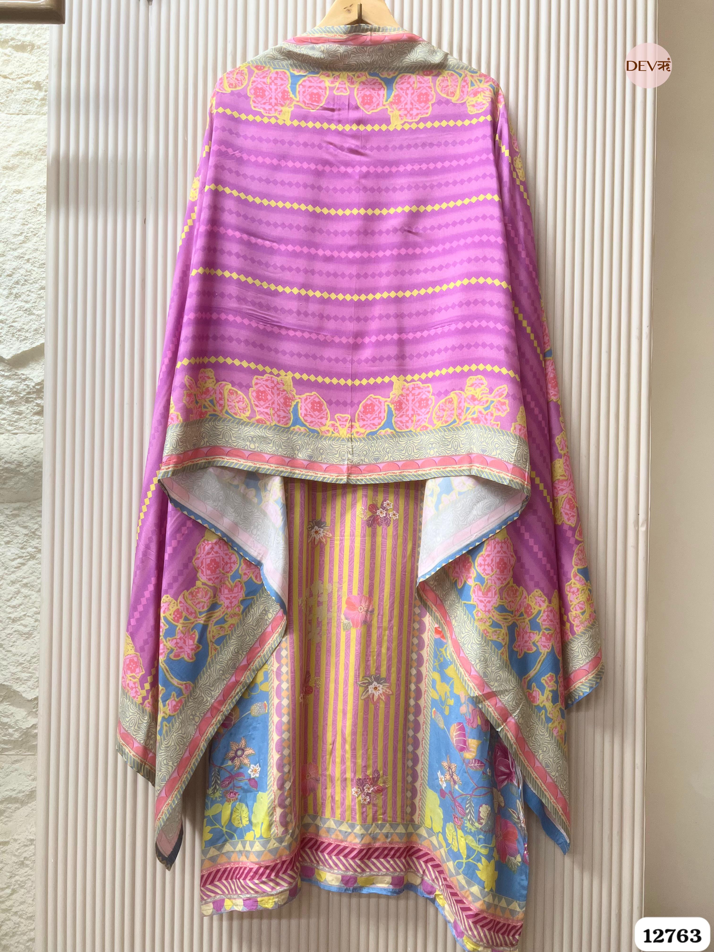 Multicolor Muslin Printed Unstitched 3-Piece Suit (Devri – D.No 12763)