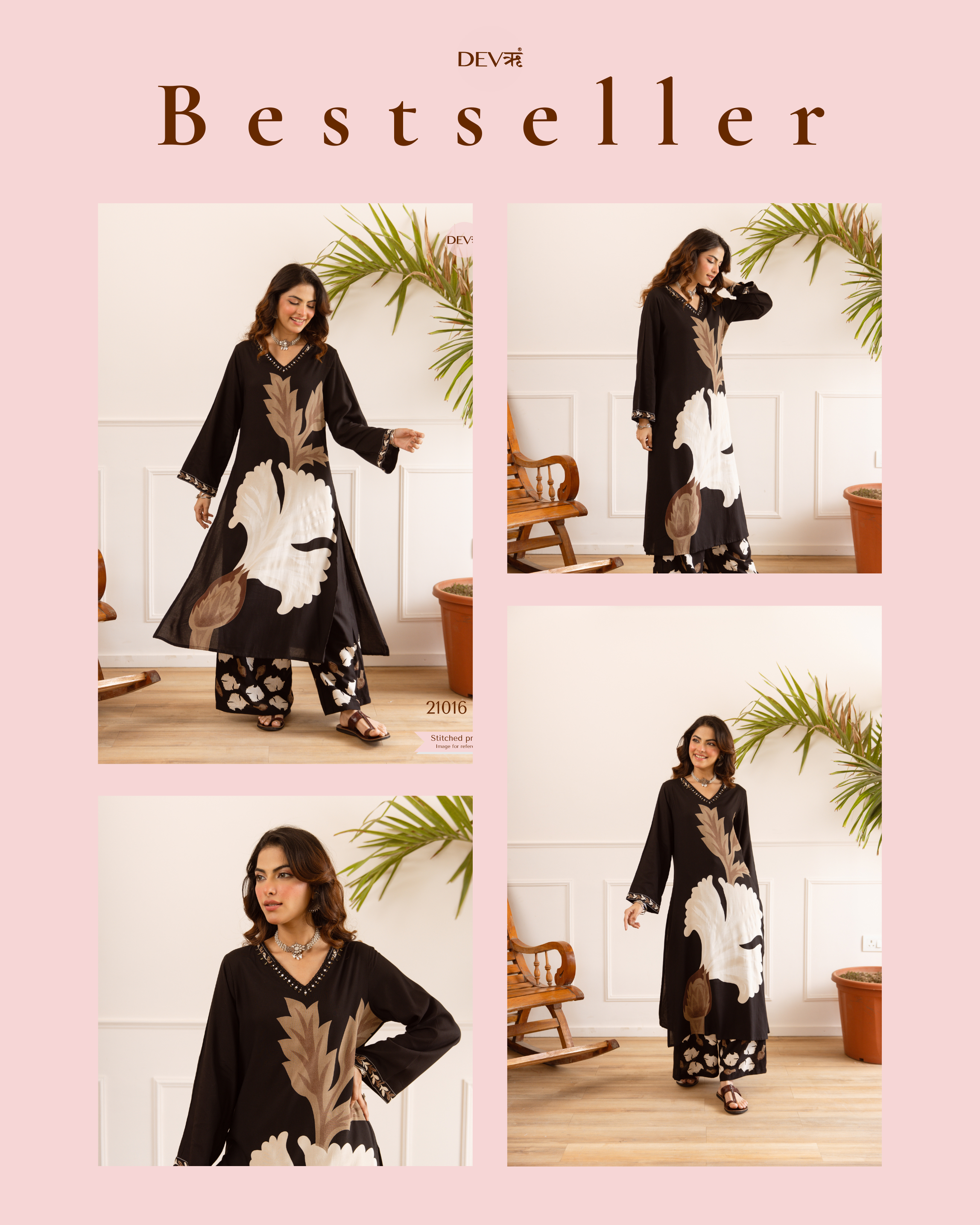 Gulnaar German Reyon Printed Black 2-Piece Set (Devri – D.No 21016)