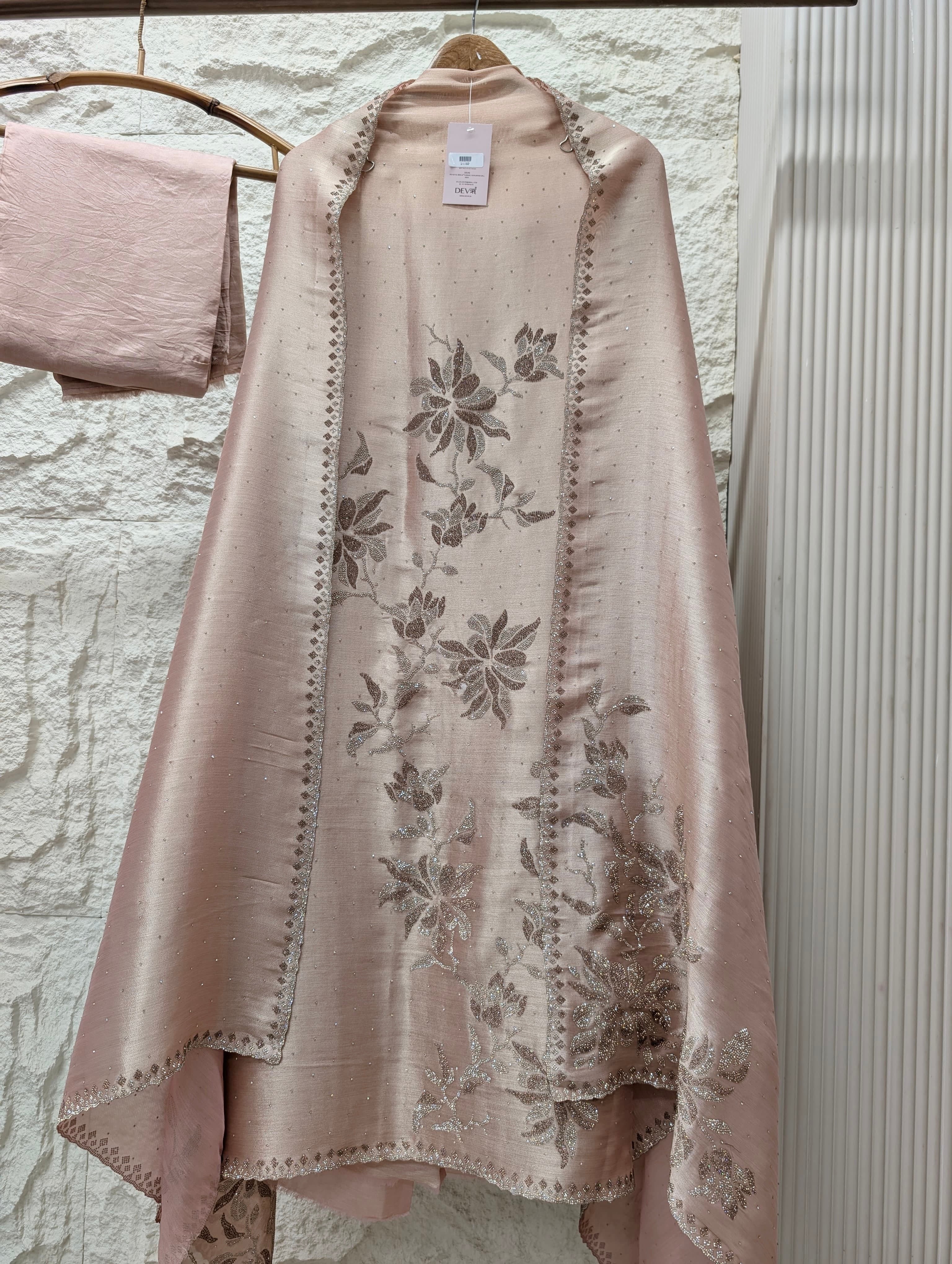 Blush Pure Giraffe Silk Embroidered Unstitched 3-Piece Suit (Devri – D.No 21192)