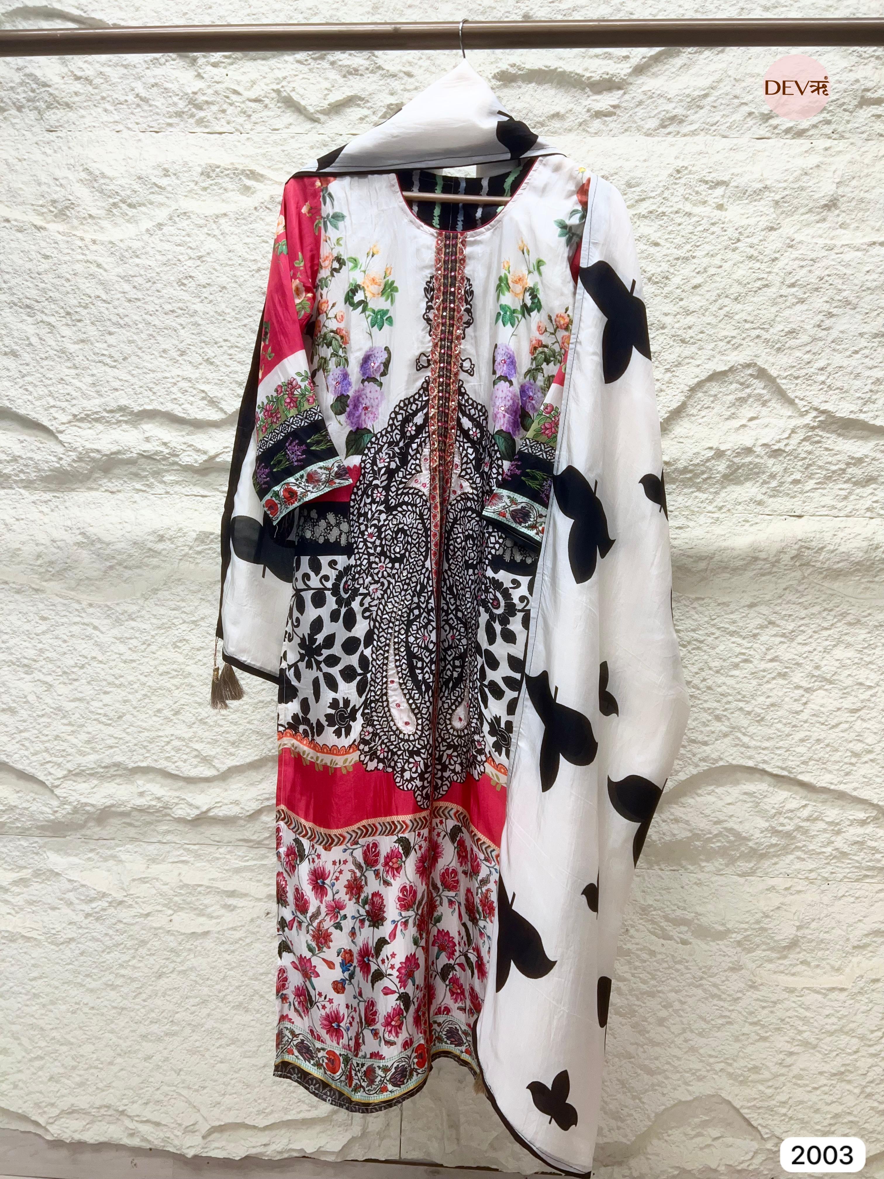 Amaira Pure Muslin Printed 3-Piece Set (Devri – D.No 2003)