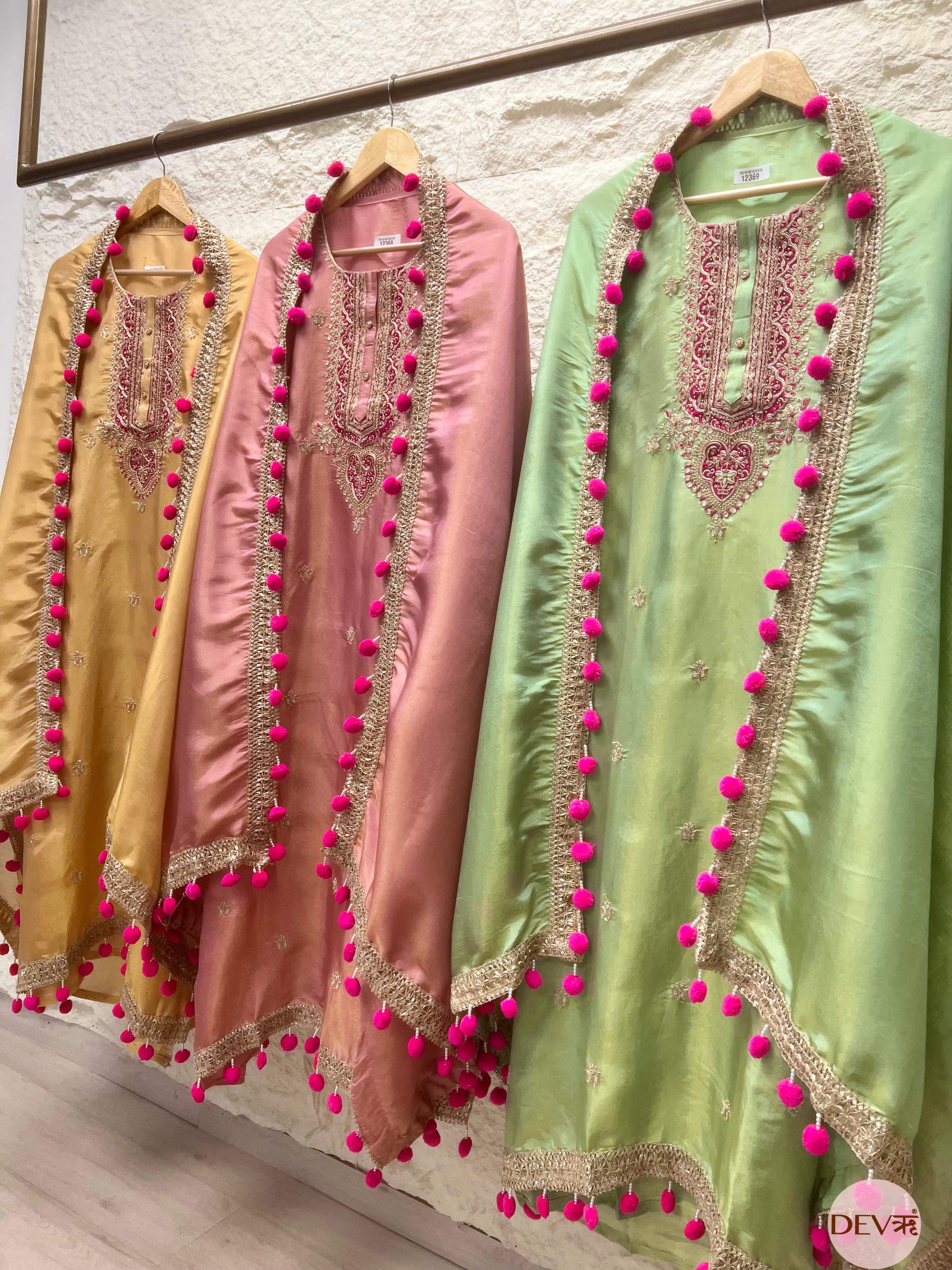 Blush Pink Shimmer Silk Hand Embroidered Unstitched 3-Piece Suit (Devri – D.No 12368)