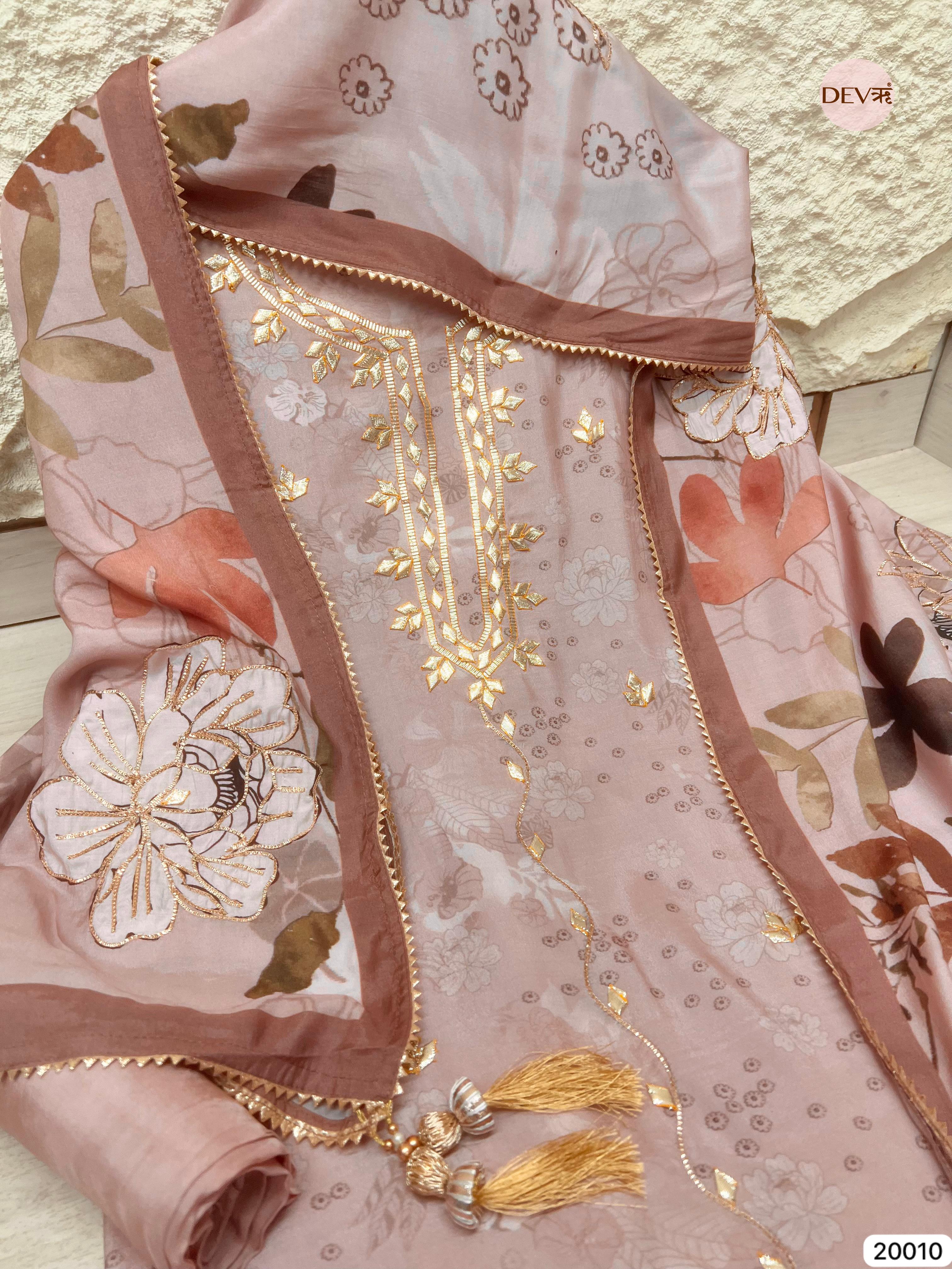 Mauve Muslin Hand Embroidered Unstitched 3-Piece Suit (Devri – D.No 20010)