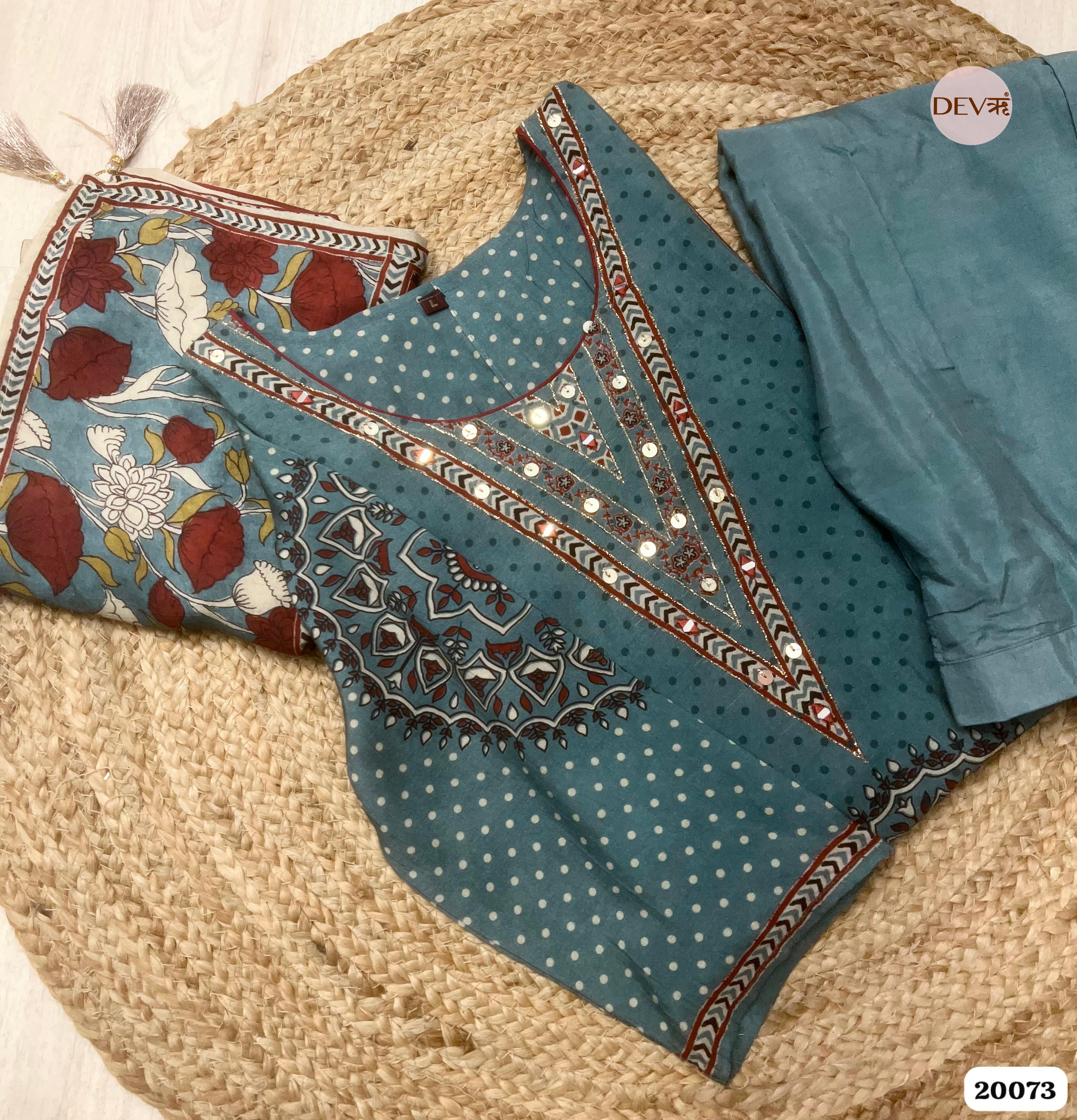 Vanya Muslin Digital Printed Teal 3-Piece  D.No 20073