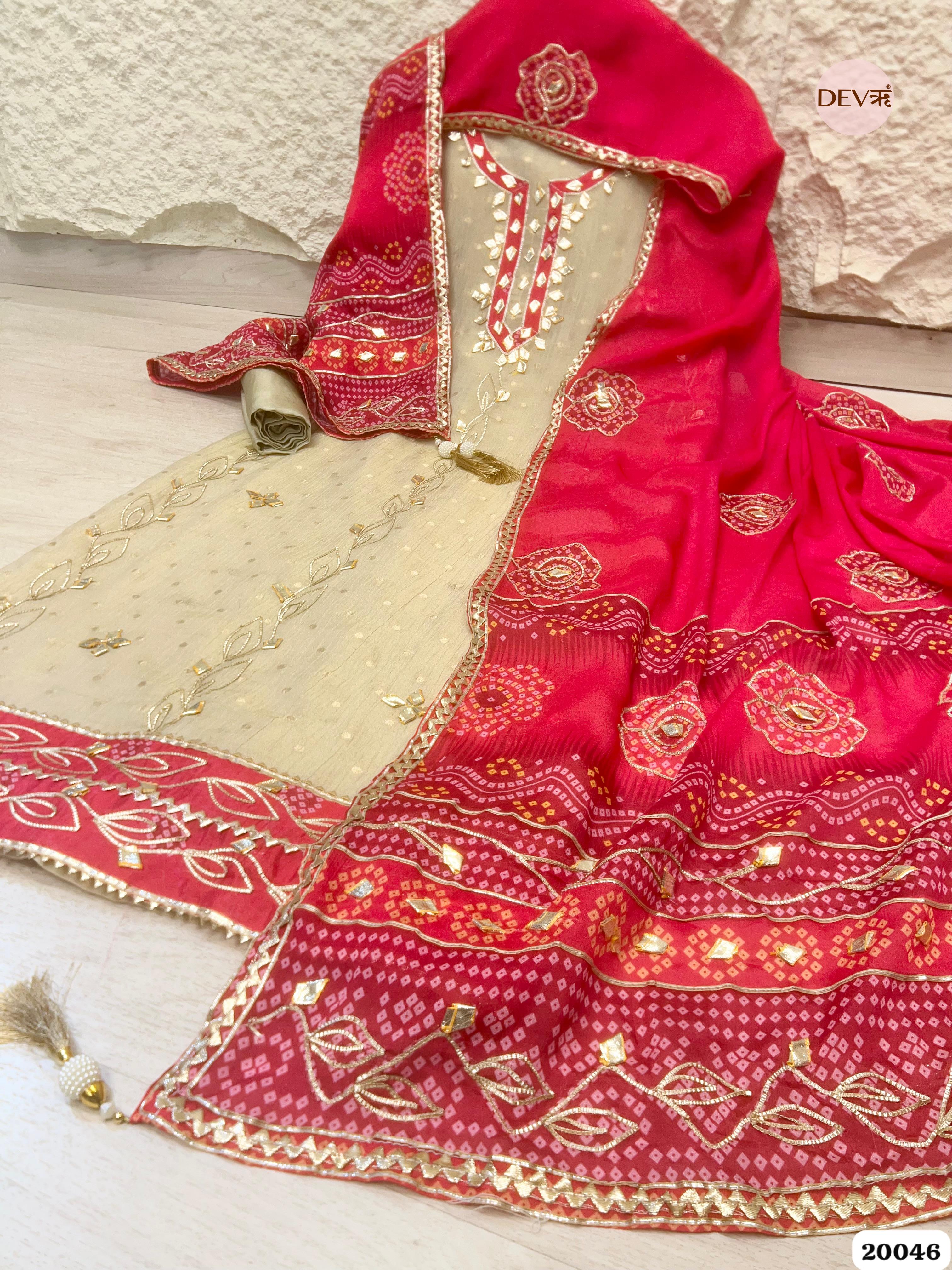 Ivory Pure Tissue Crush Embroidered Unstitched 3-Piece Suit (Devri – D.No . 20046)