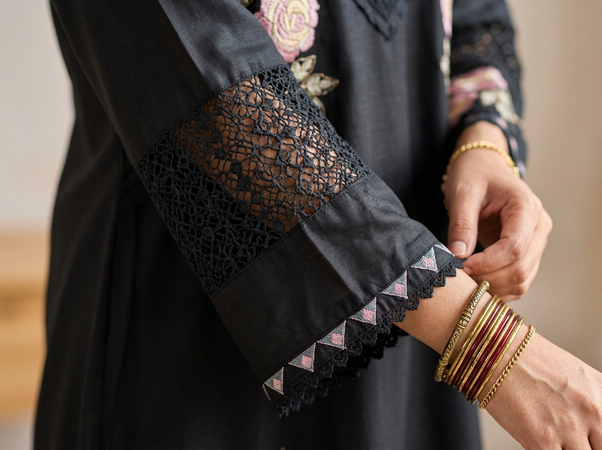 Zehra German Reyon Embroidered Black 2-Piece Set (Devri – D.No 20064)