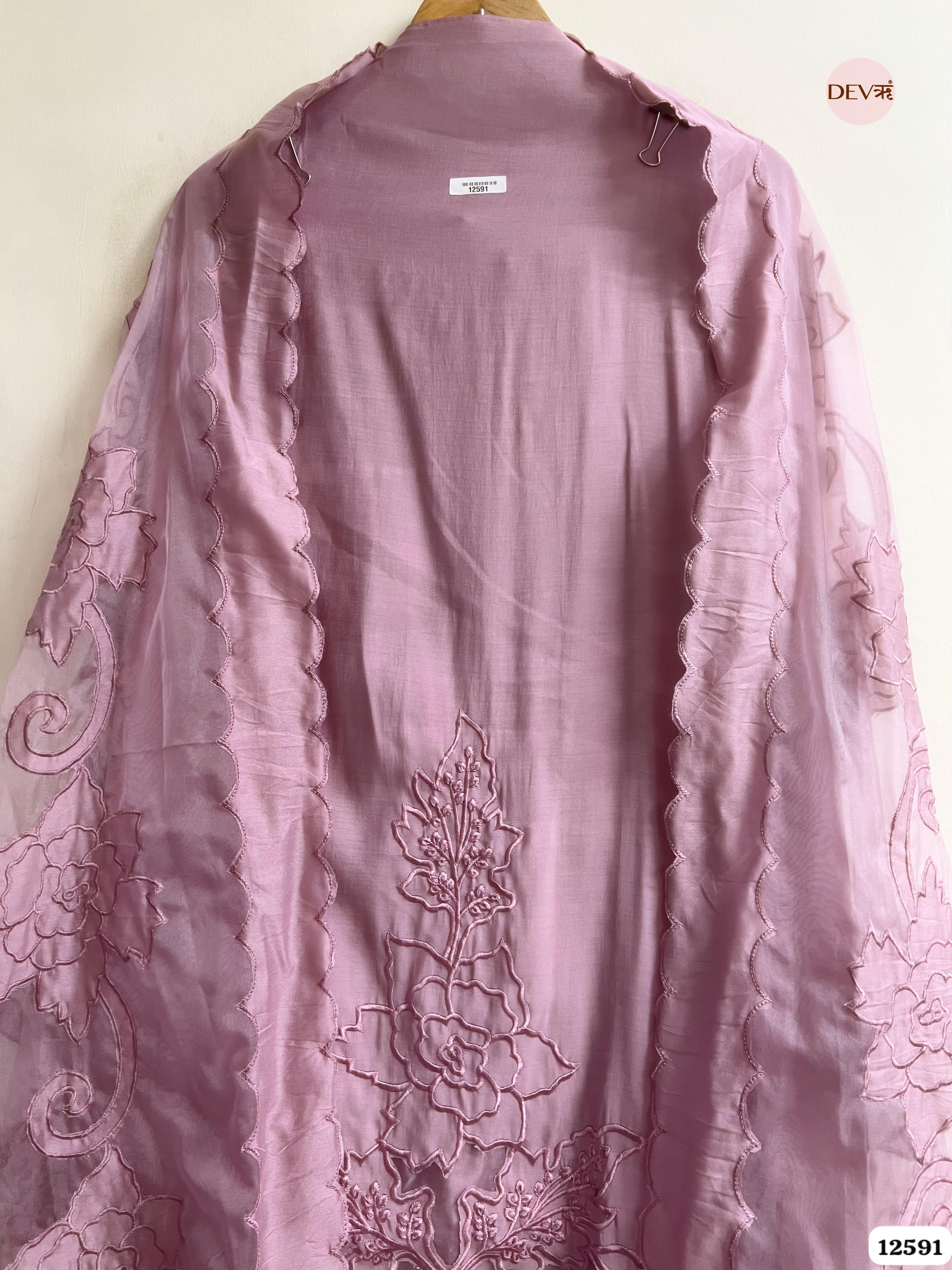 .Mauve Modal Silk Embroidered Unstitched 3-Piece Suit (Devri – D.No 12591)