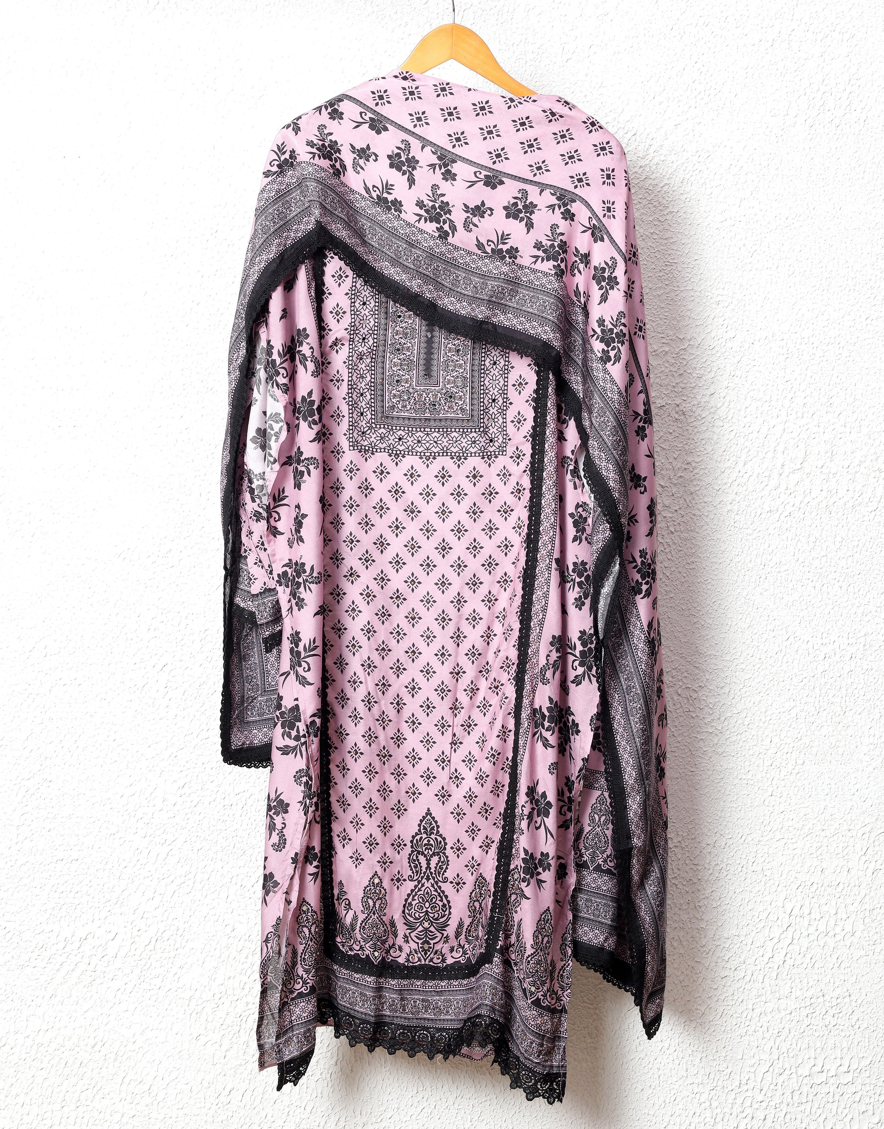 Lavender Pure Muslin Printed Unstitched 3-Piece Suit (Devri – D.No11748)