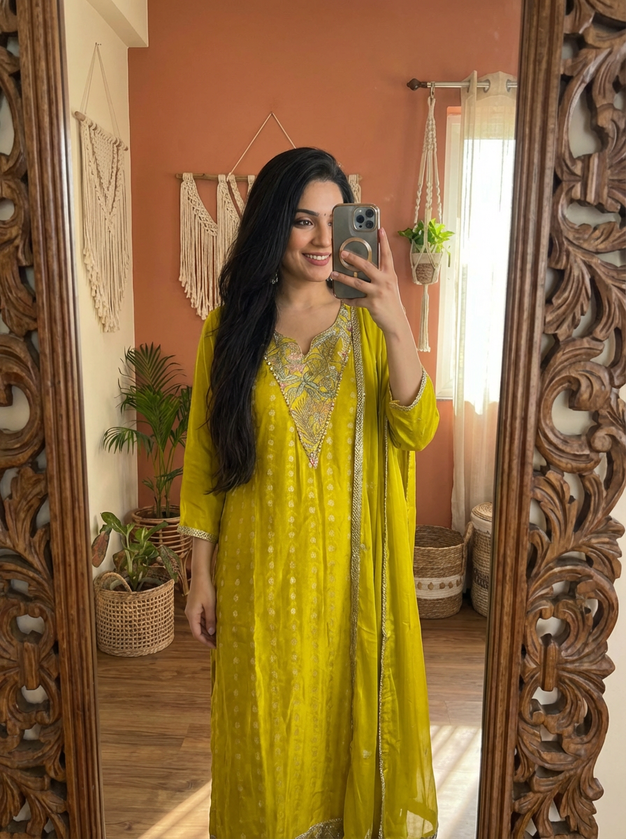 Sun Glow Chinon Silk 3-Piece Set {1034}