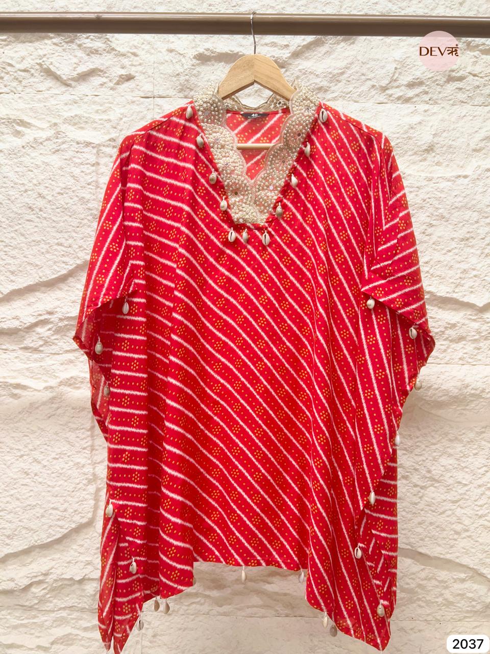 Gulzaar Muslin Printed Red 2-Piece Set (Devri – D.No 2037)