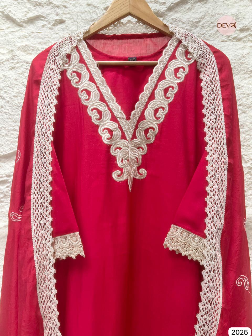 Ridhima Soft Silk Embroidered Pink 3-Piece Set (Devri – D.No 2025)