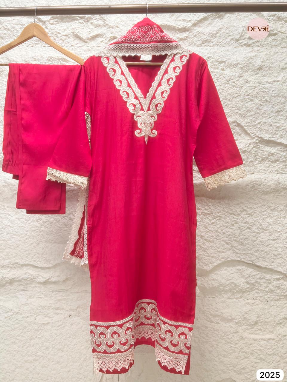 Ridhima Soft Silk Embroidered Pink 3-Piece Set (Devri – D.No 2025)