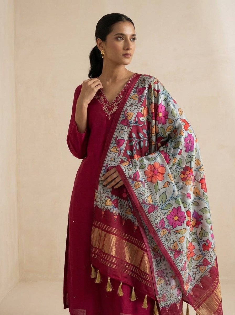 Ruby Luxe Silk 3-Piece Set {1037}