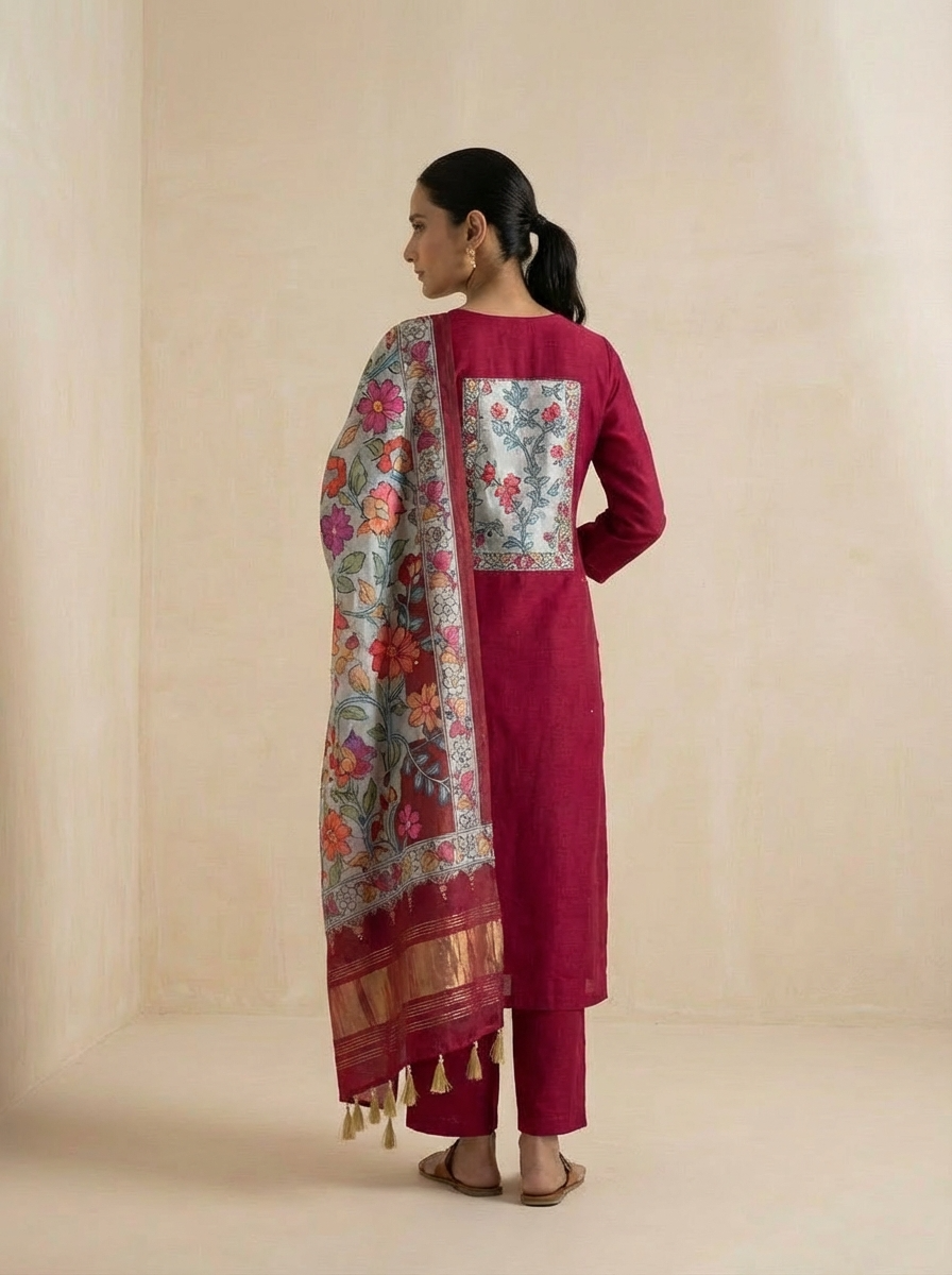 Ruby Luxe Silk 3-Piece Set {1037}