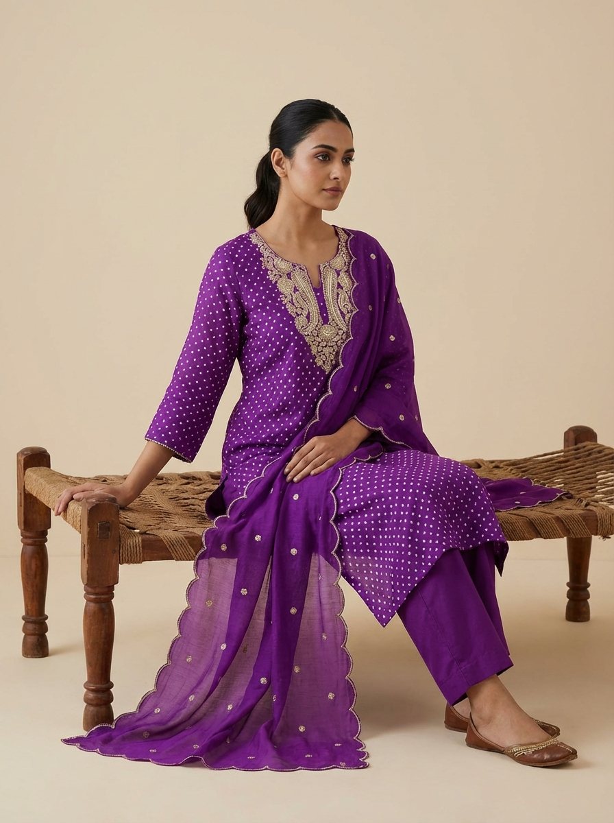 Amethyst Glow Silk 3-Piece Set {1026}