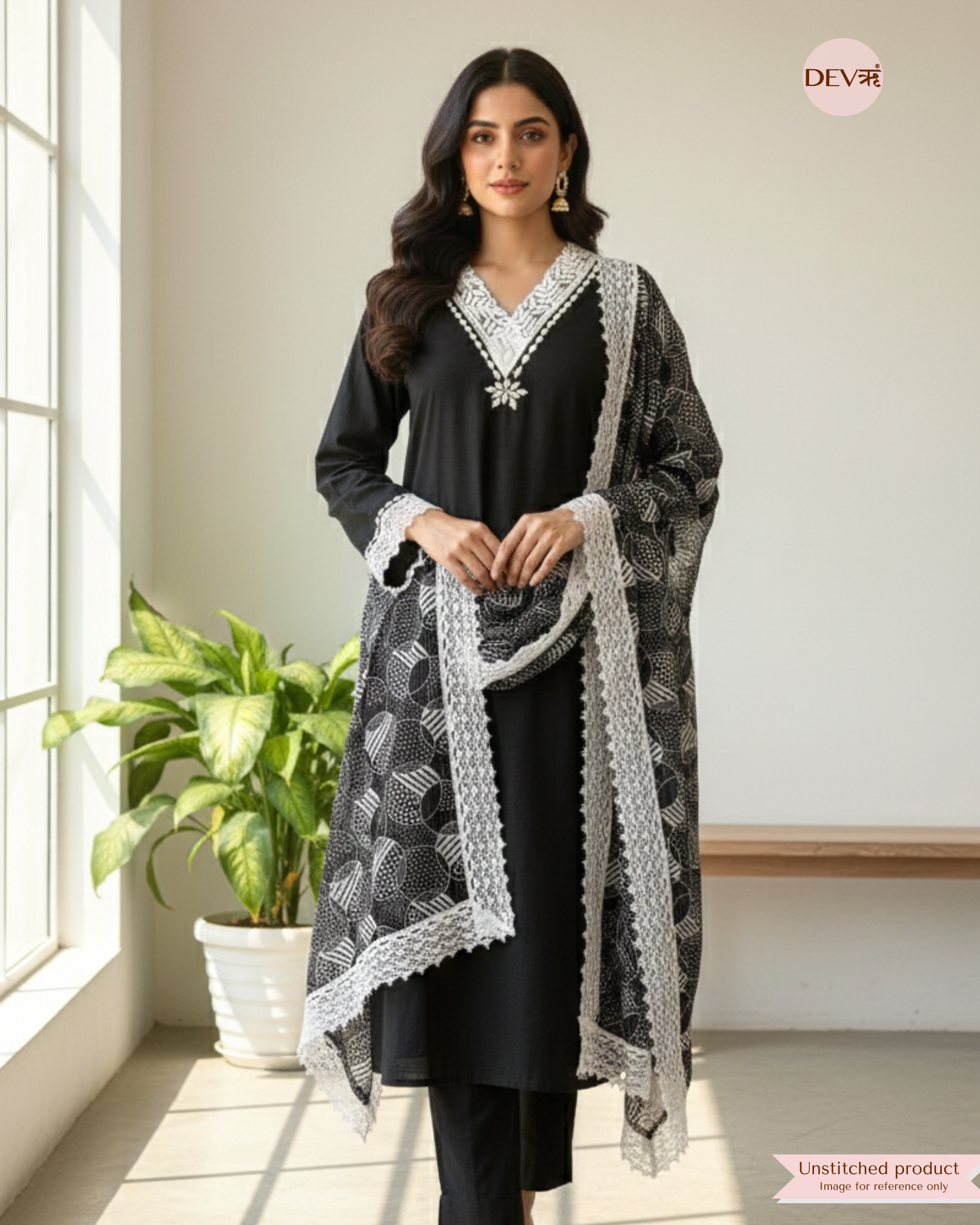 Pure slub cotton unstitched {10002}