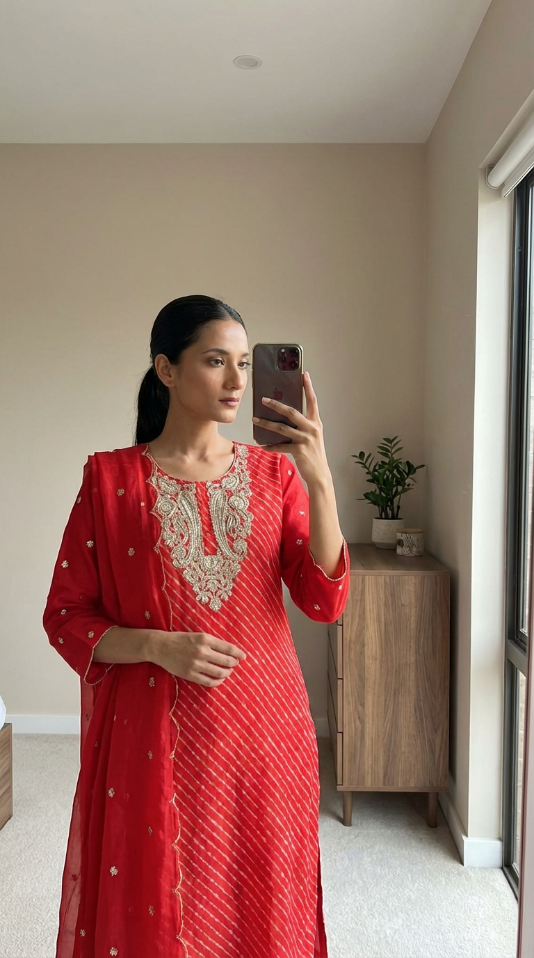 Scarlet Bloom Silk 3-Piece Set {1027}