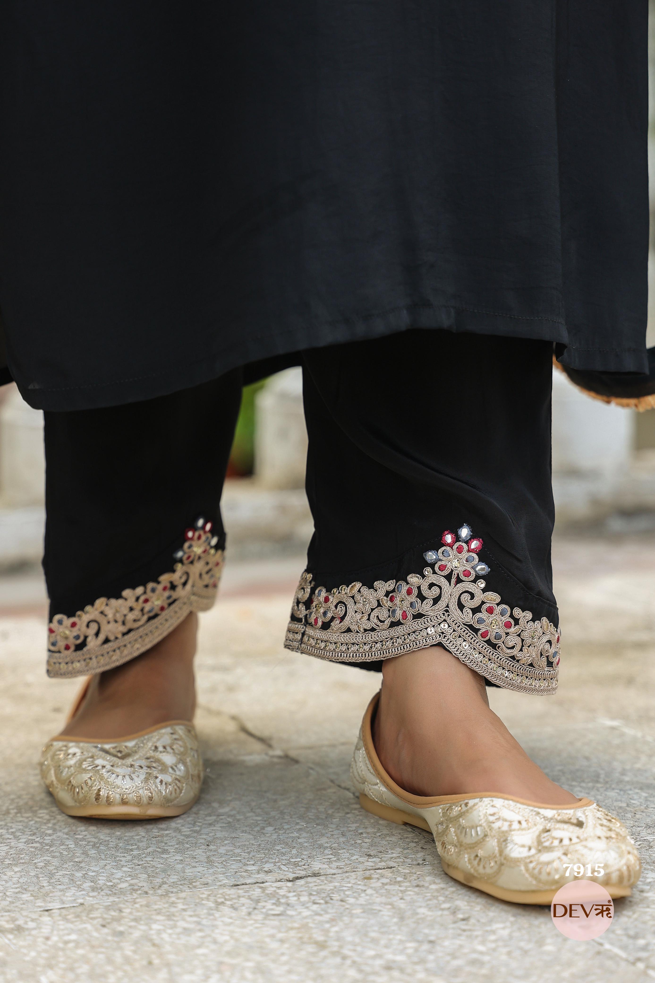 Pure natural crepe suit set {7915}