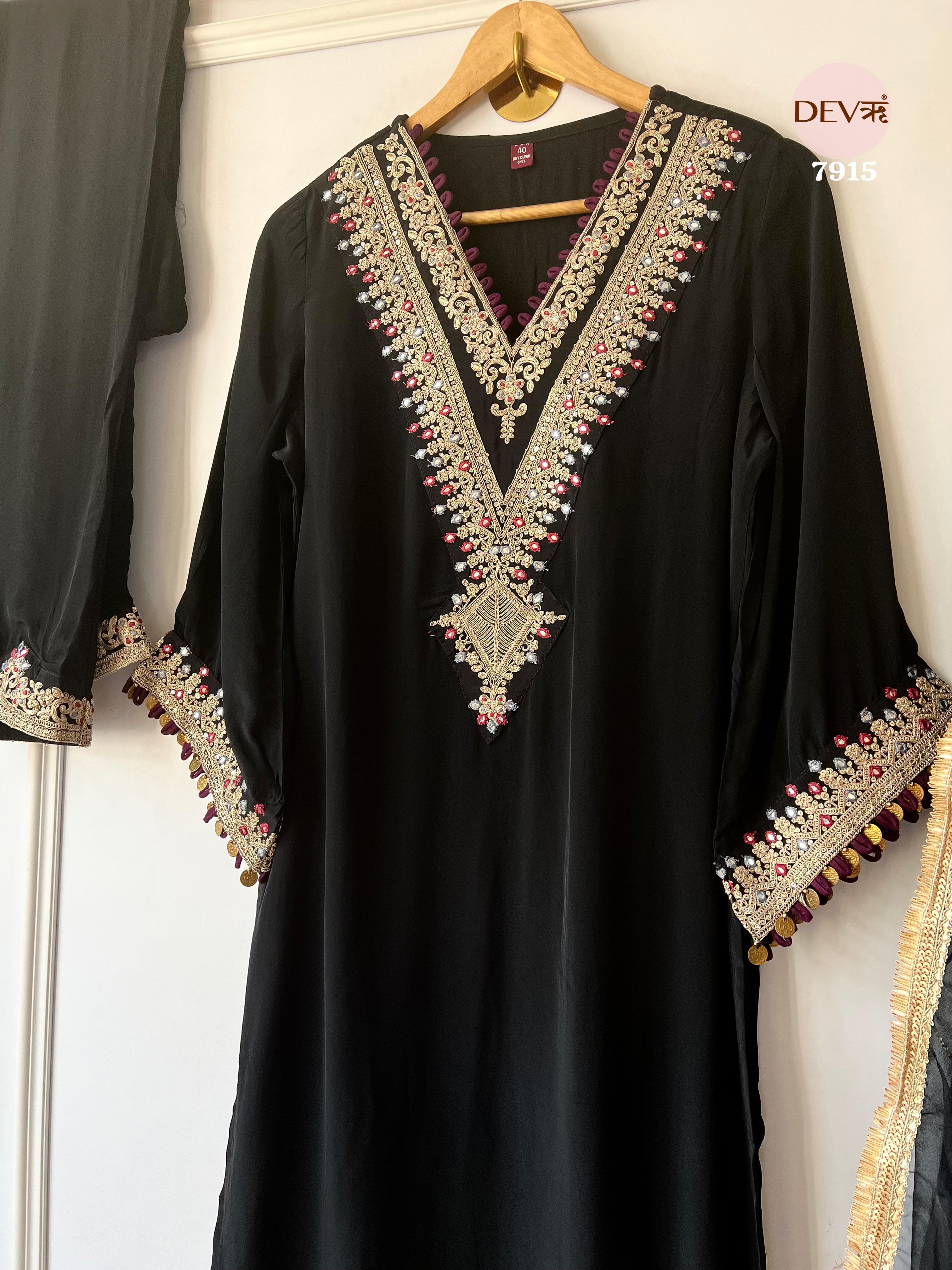 Pure natural crepe suit set {7915}