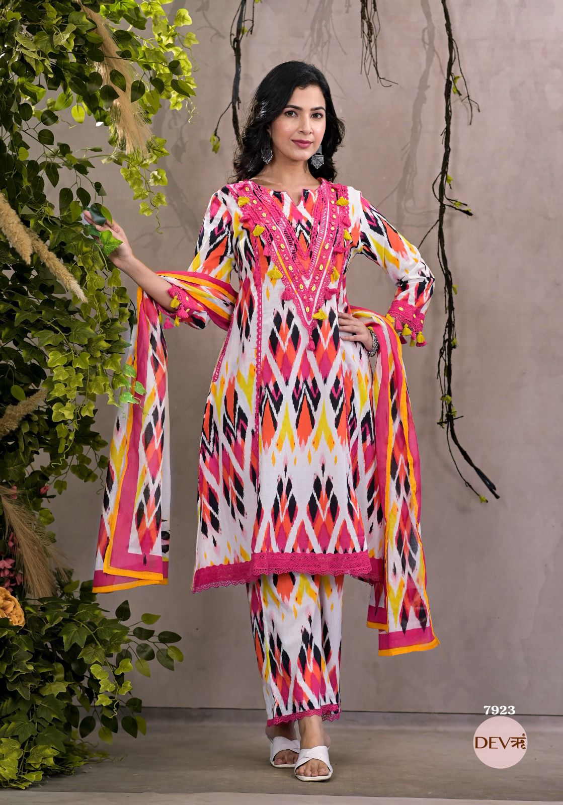 Stylish Pure cotton suit set {7923/M}