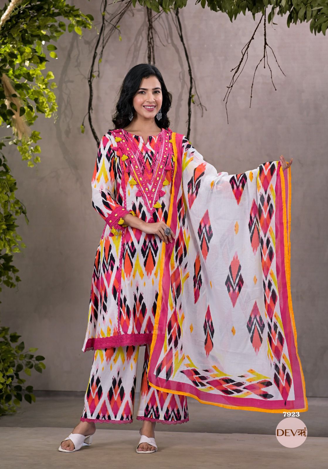 Stylish Pure cotton suit set {7923}