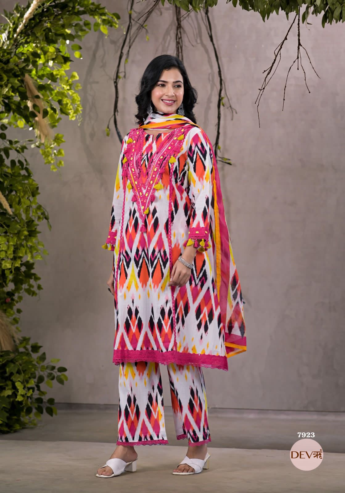 Stylish Pure cotton suit set {7923}