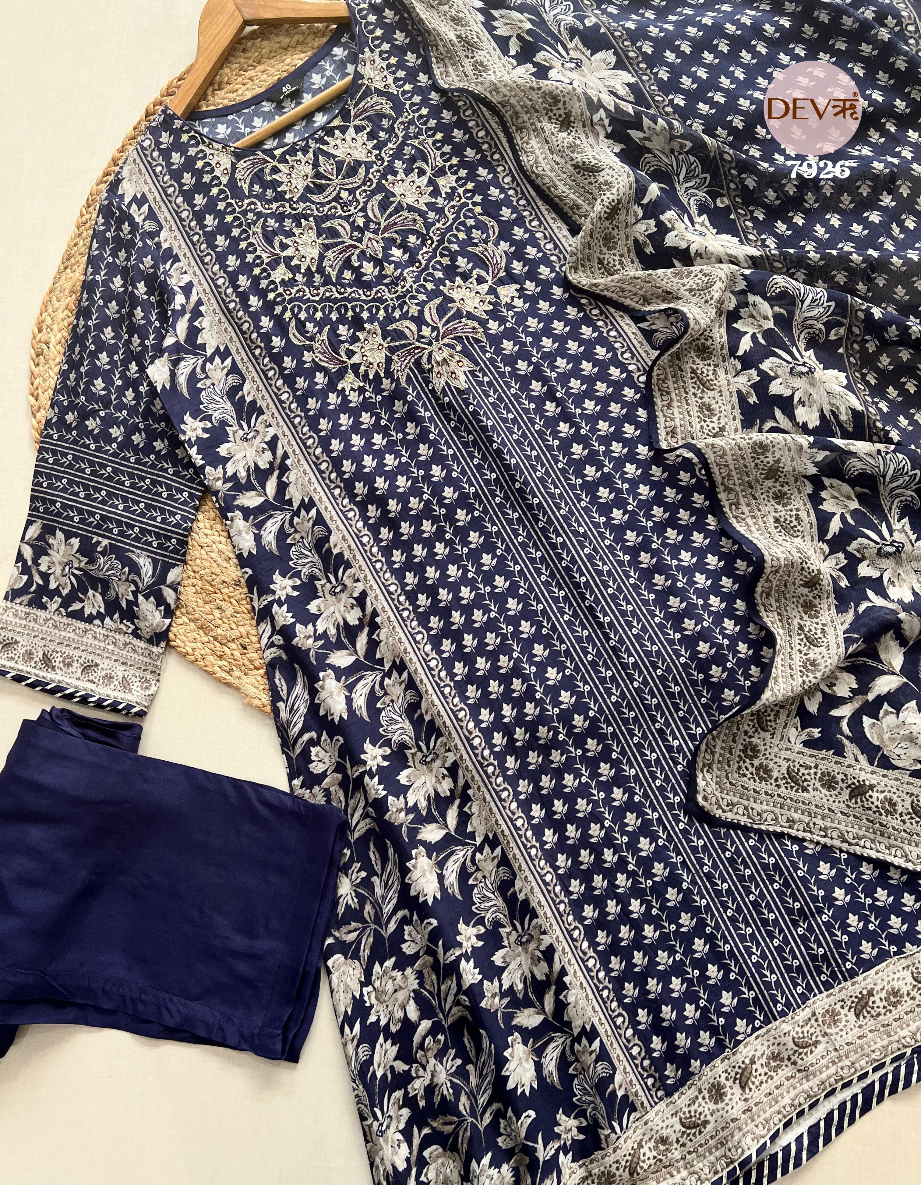 Stylish Pure dola silk suit set {7926}