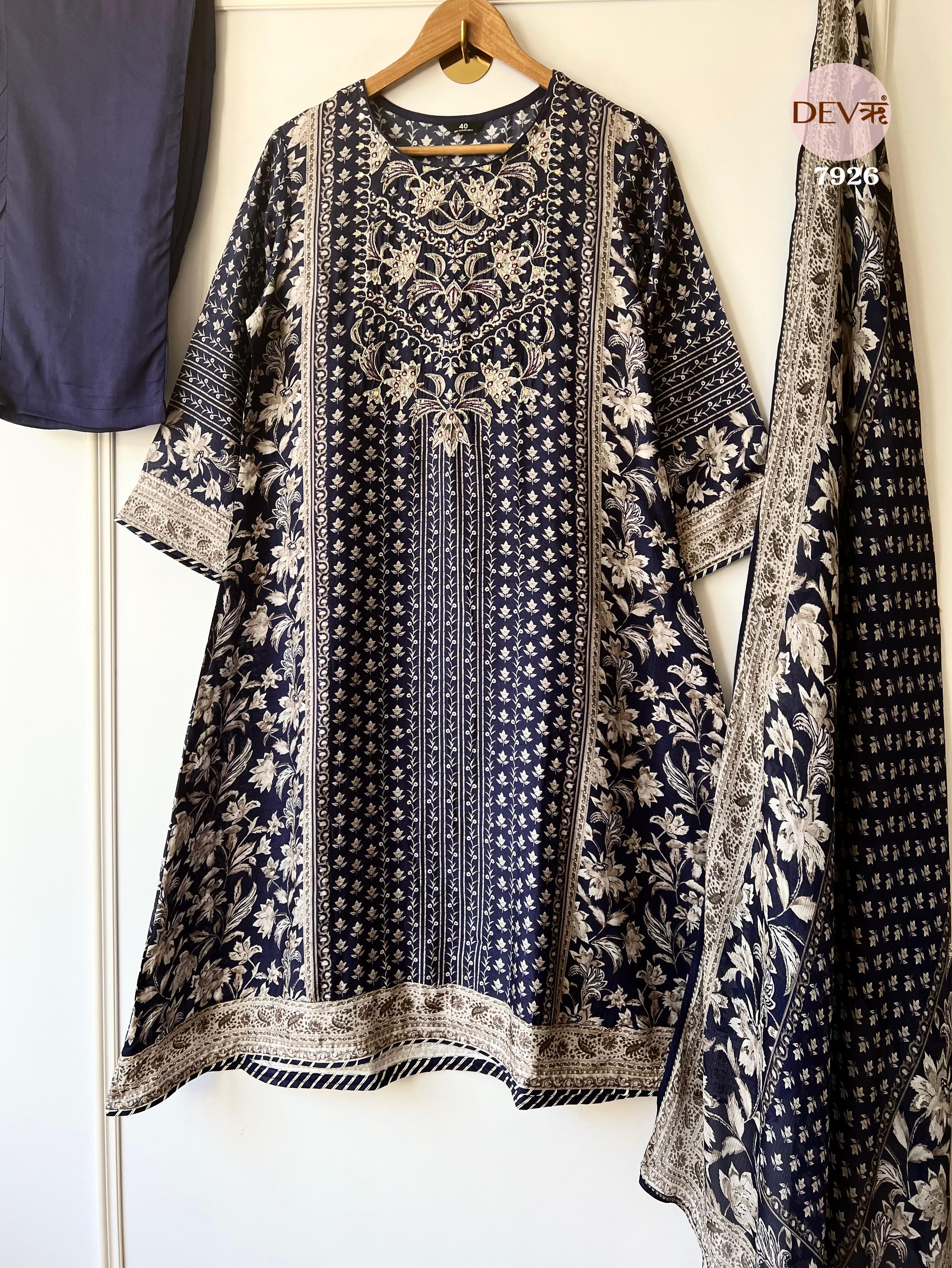 Stylish Pure dola silk suit set {7926}