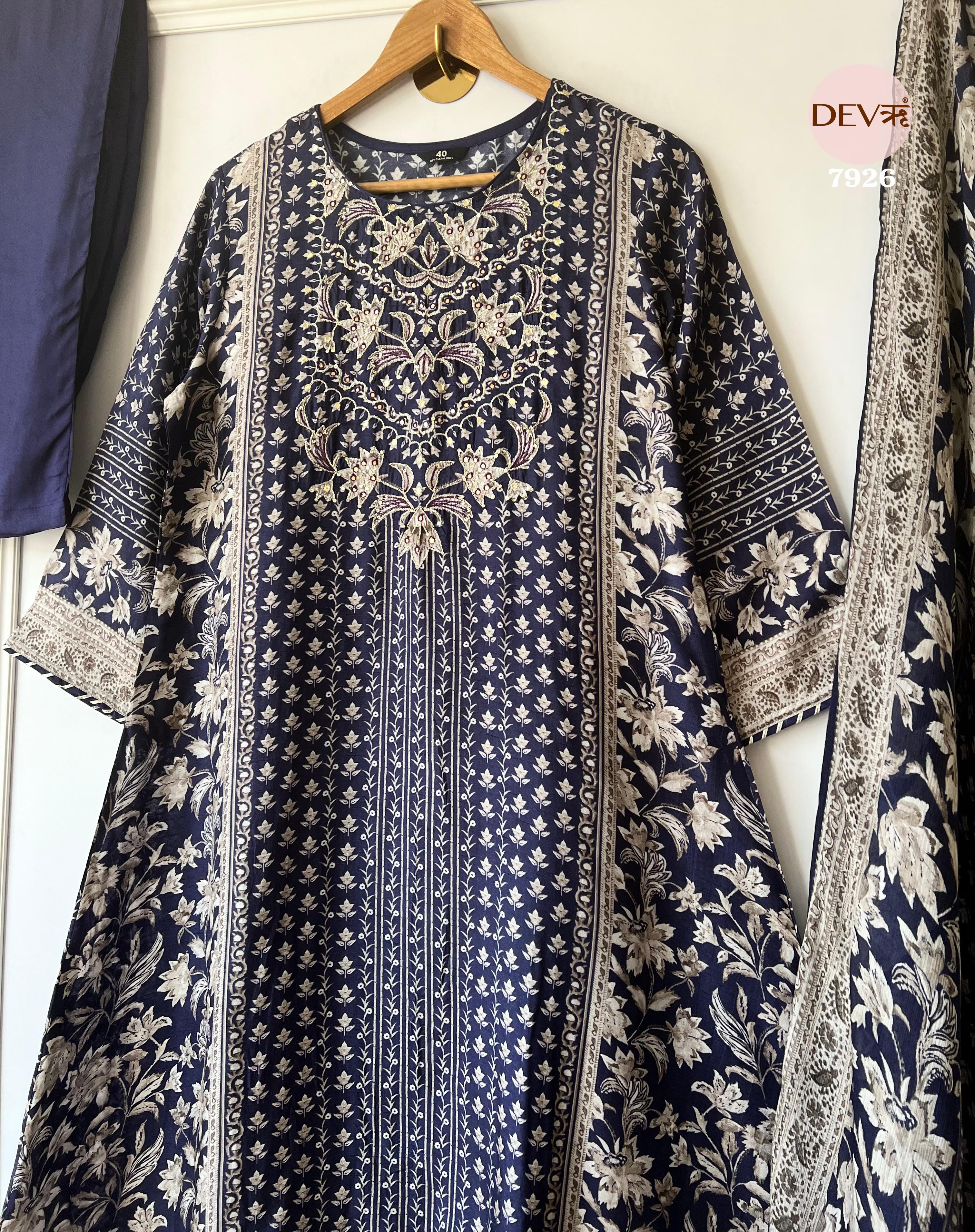 Stylish Pure dola silk suit set {7926}